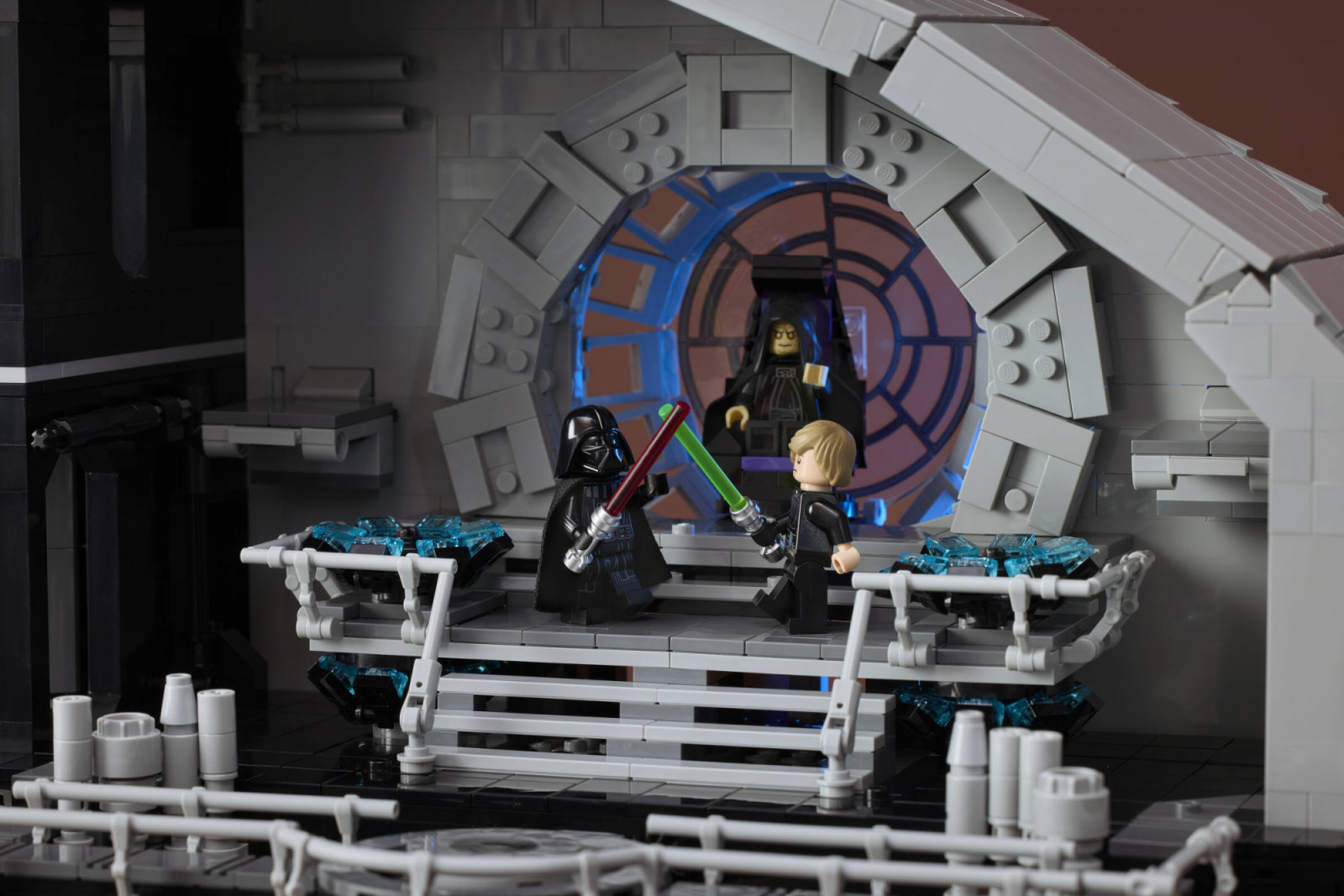 Emperor Palpatine presides from his throne room