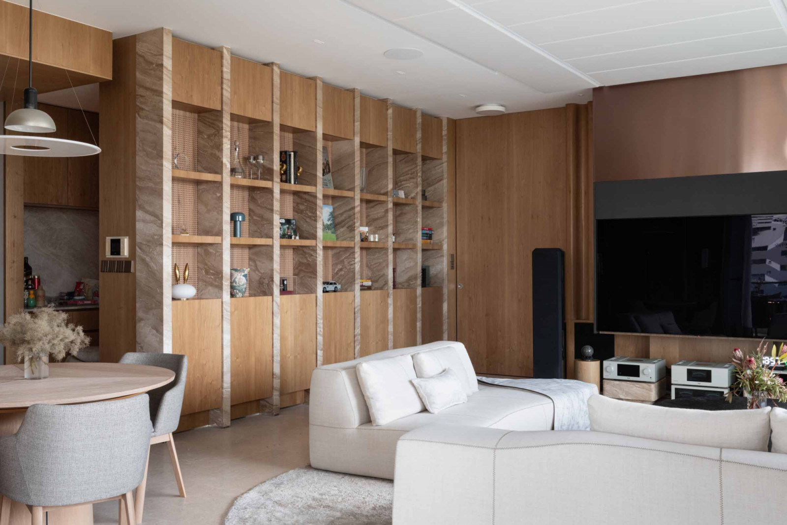 Balancing the owner’s advanced audio and home theatre requirements with the warm, understated aesthetic of the home was another key achievement, Quah says