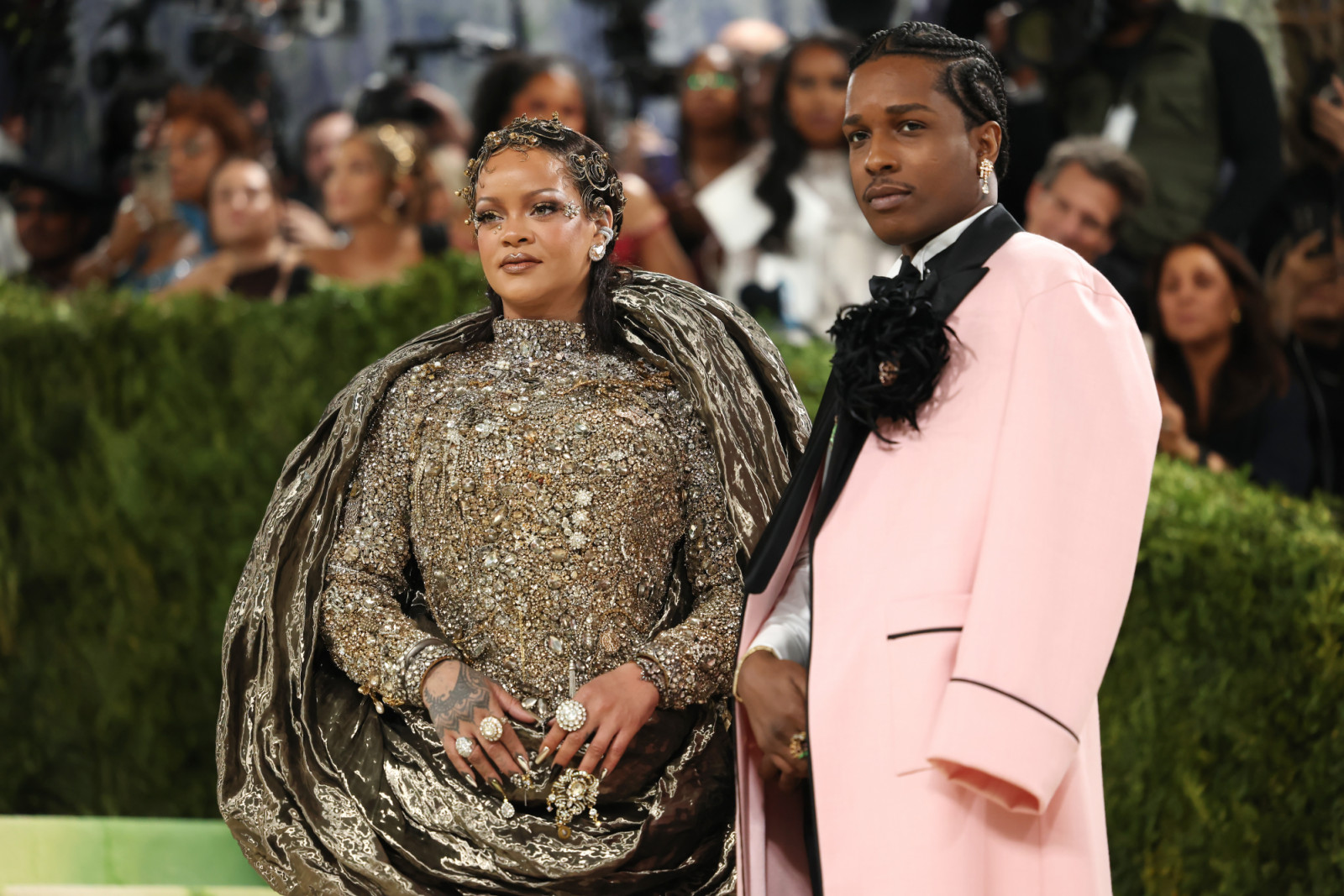 NEW YORK, NEW YORK - MAY 04: (L-R) Rihanna and A$AP Rocky attend the 2026 Met Gala celebrating "Costume Art" at the Metropolitan Museum of Art on May 04, 2026 in New York City. (Photo by John Shearer/WireImage)