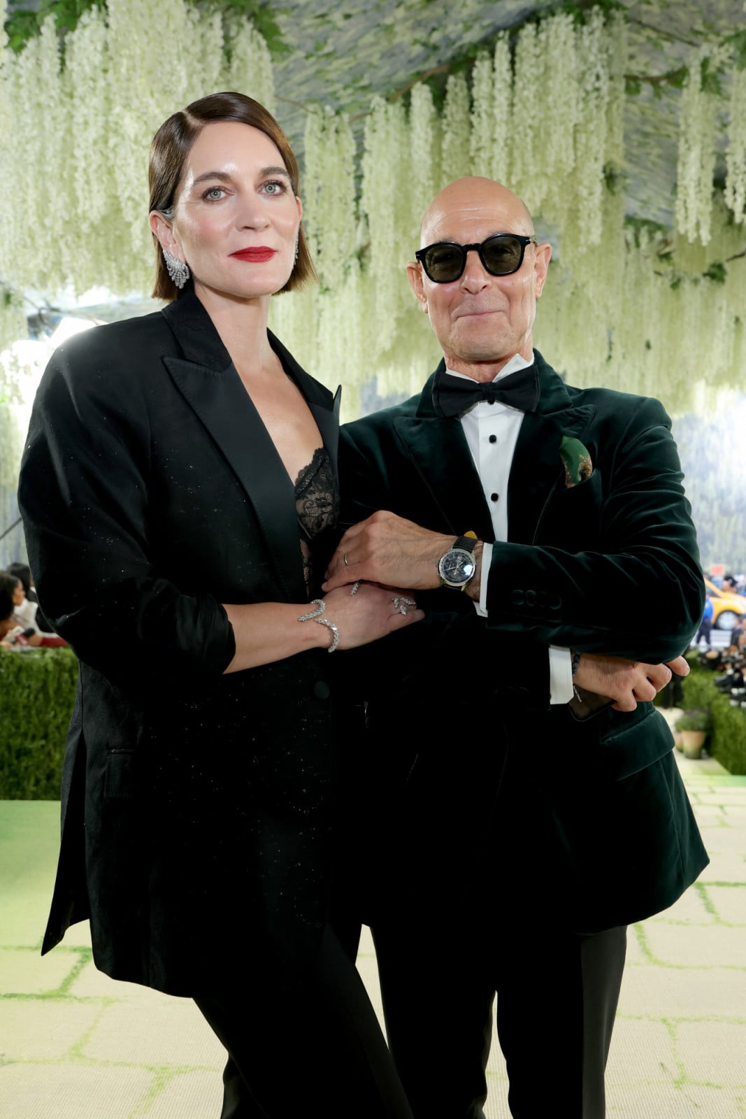 NEW YORK, NEW YORK - MAY 04: (L-R) Felicity Blunt and Stanley Tucci attend the 2026 Met Gala celebrating "Costume Art" at the Metropolitan Museum of Art on May 04, 2026 in New York City. (Photo by Kevin Mazur/MG26/Getty Images for The Met Museum/Vogue)
