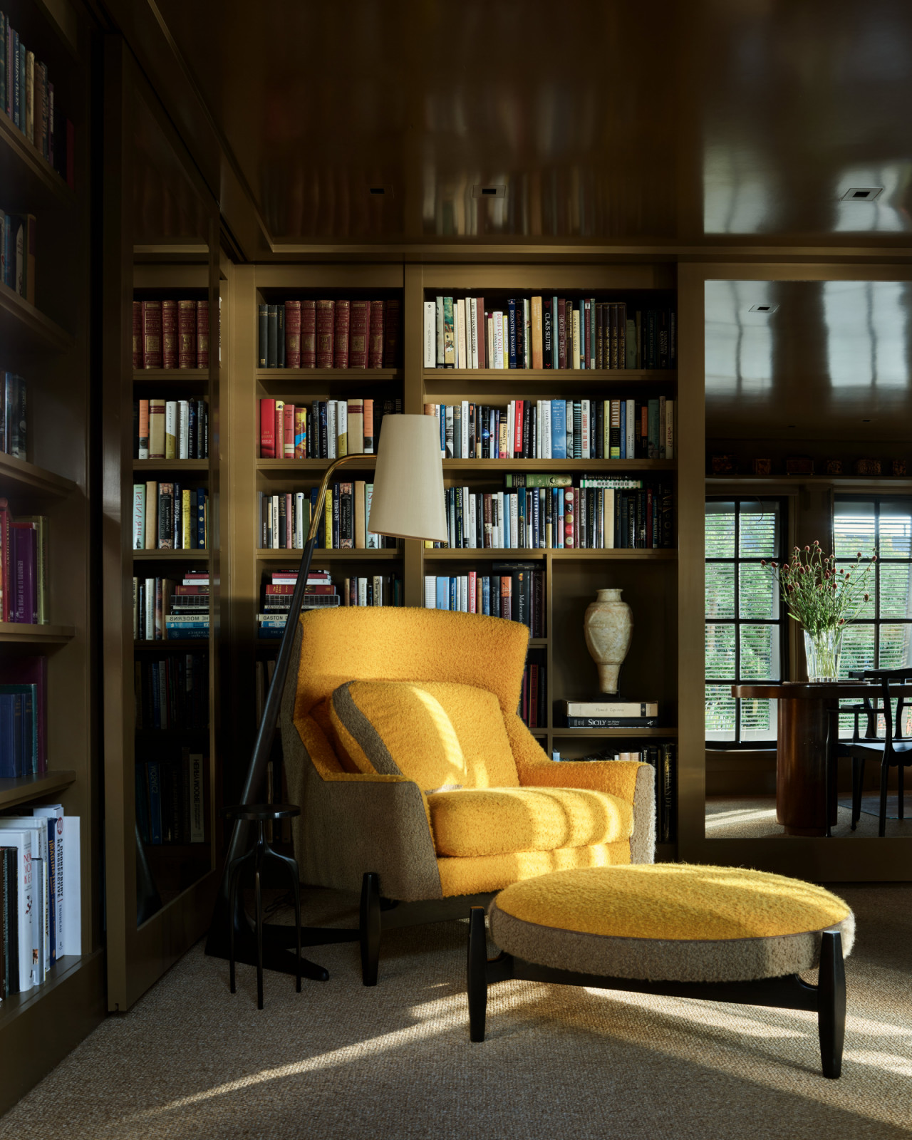 His favourite acquisition–a drabware collection by Bill Blass–informed the palette