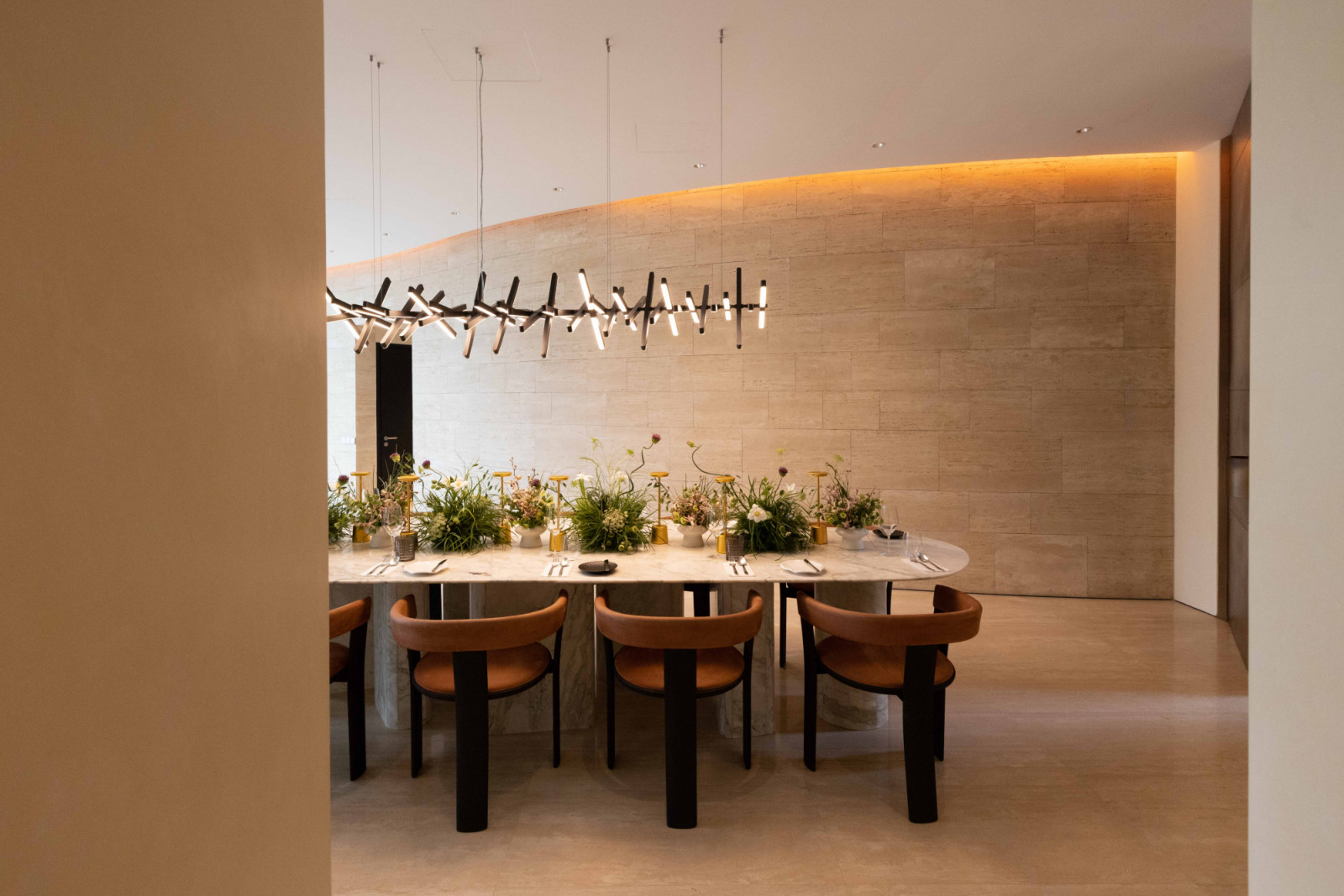 The dining area on the ground floor of the clubhouse
