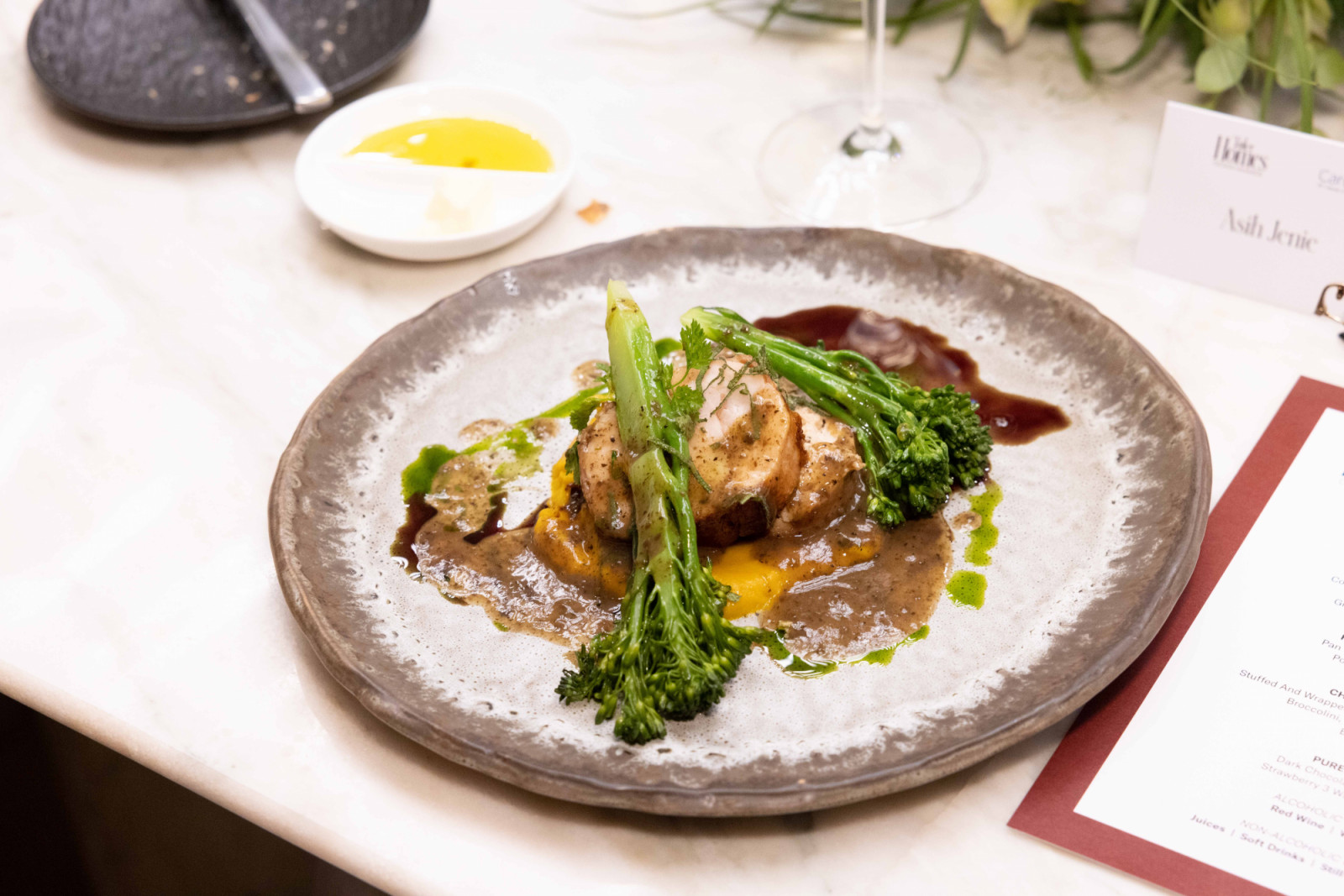 Chicken saltimbocca with broccolini