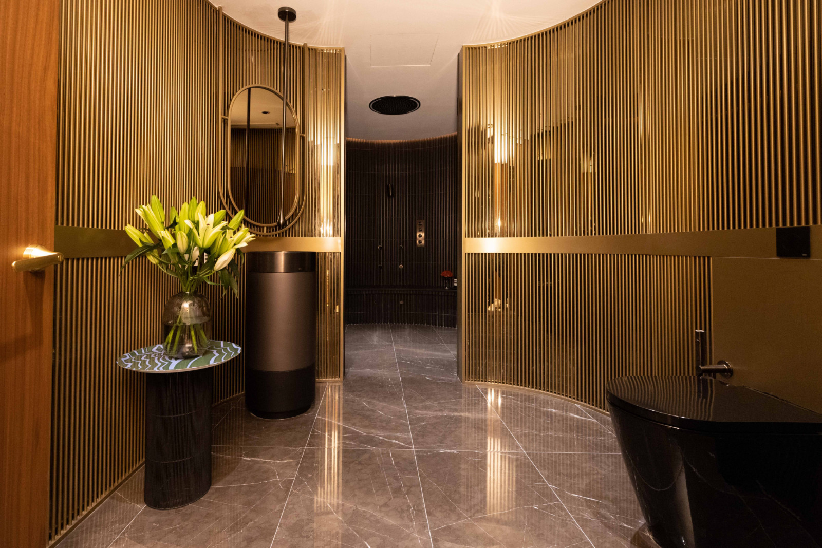 Bathrooms at the clubhouse are appointed with fittings from brands carried by Carera Bathroom, including Gessi