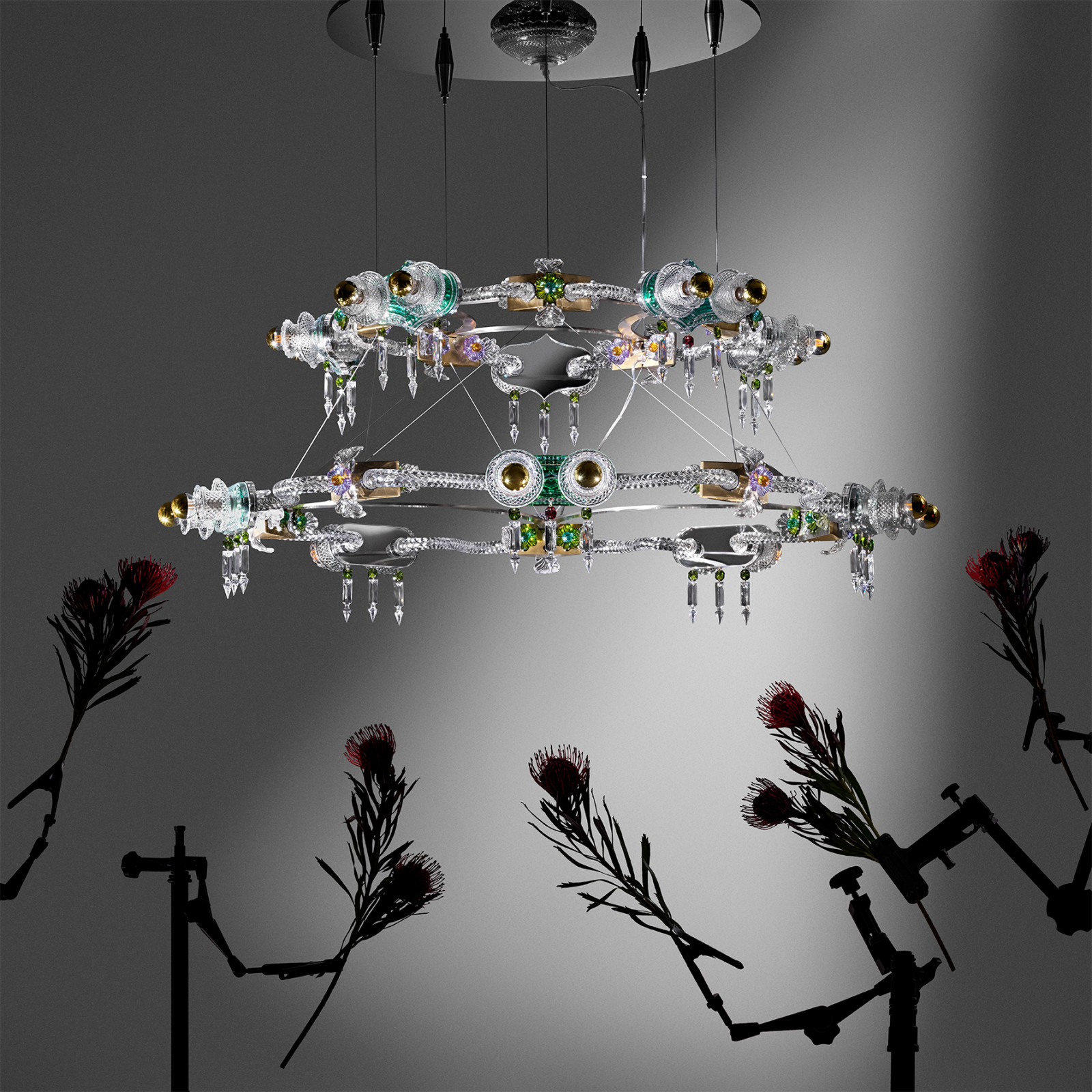 Chandelier from the Mille Fleurs collection by Bethan Laura Wood for Baccarat