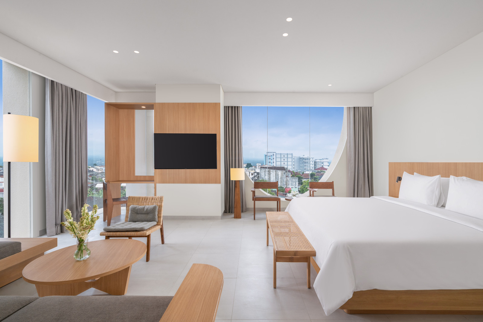 Salah satu dari tipe kamar tidur di Artotel Laguna Magelang
