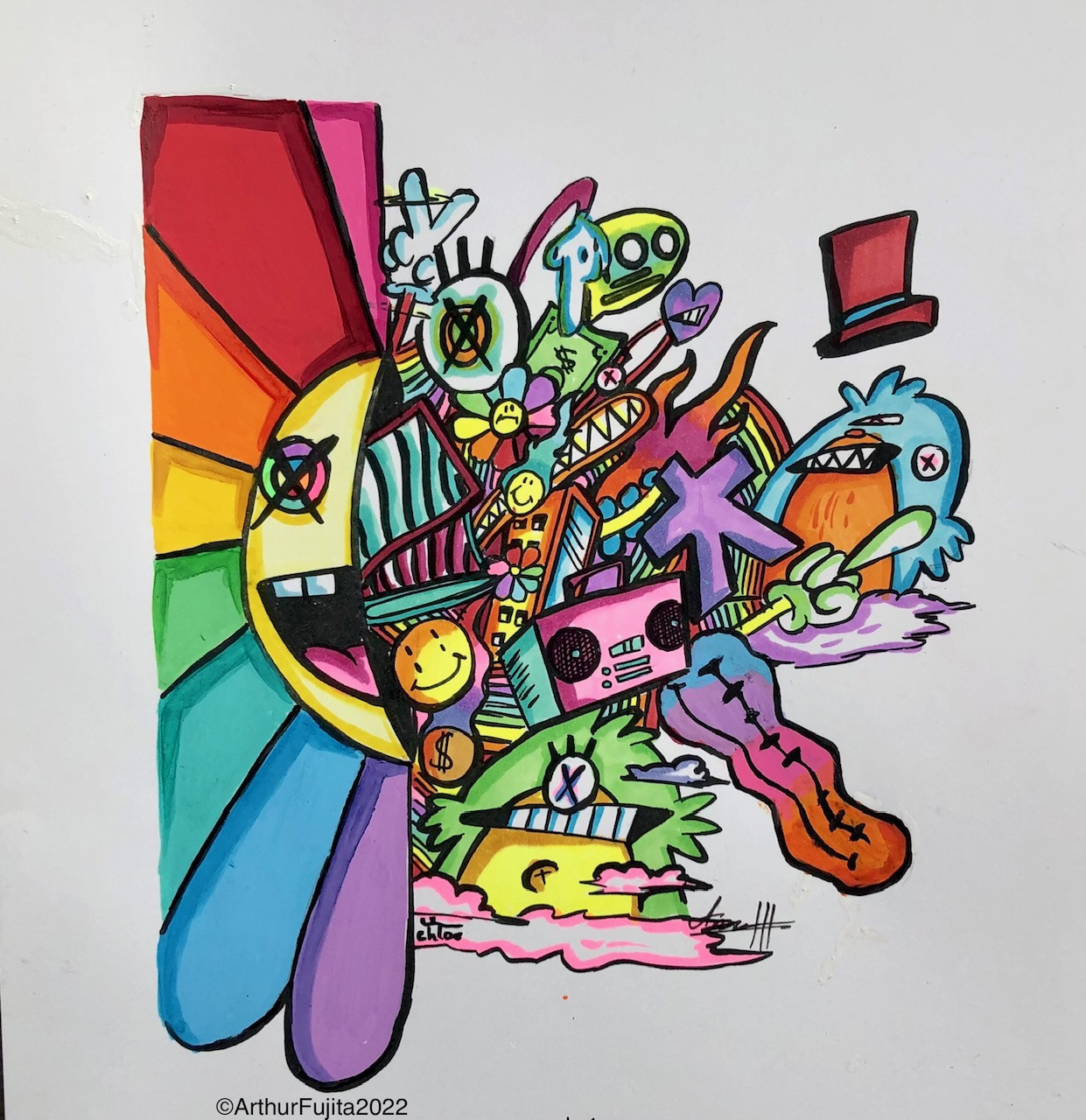 Arthur Fujita's art, which will be animated for 'Invisible Differences', a short film for Talos Foundation, directed by Joanna Bowers, telling the story of neurodivergent lives in Hong Kong