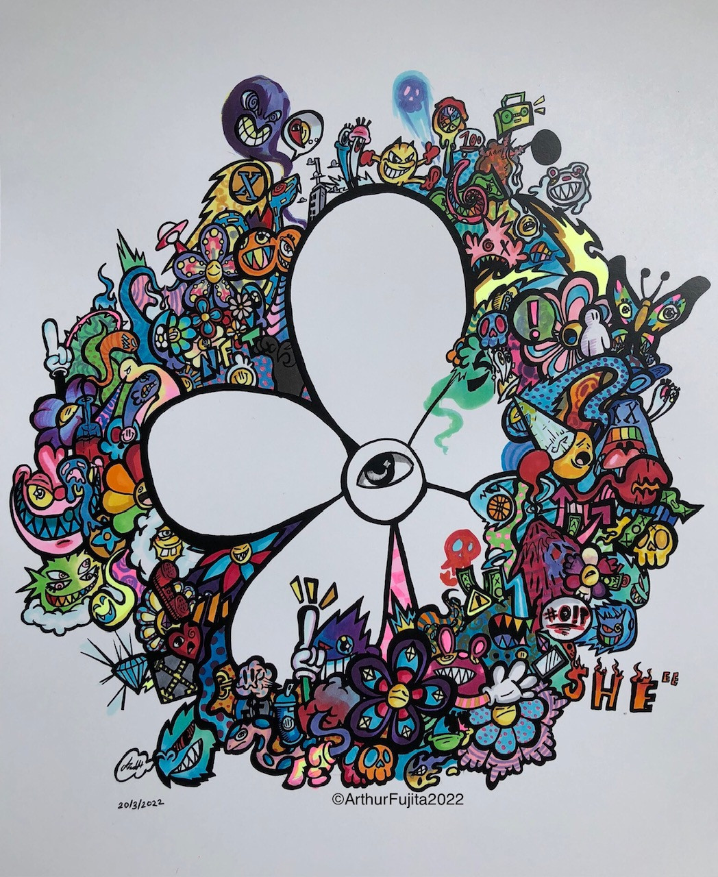 Arthur Fujita's art, which will be animated for 'Invisible Differences', a short film for Talos Foundation, directed by Joanna Bowers, telling the story of neurodivergent lives in Hong Kong