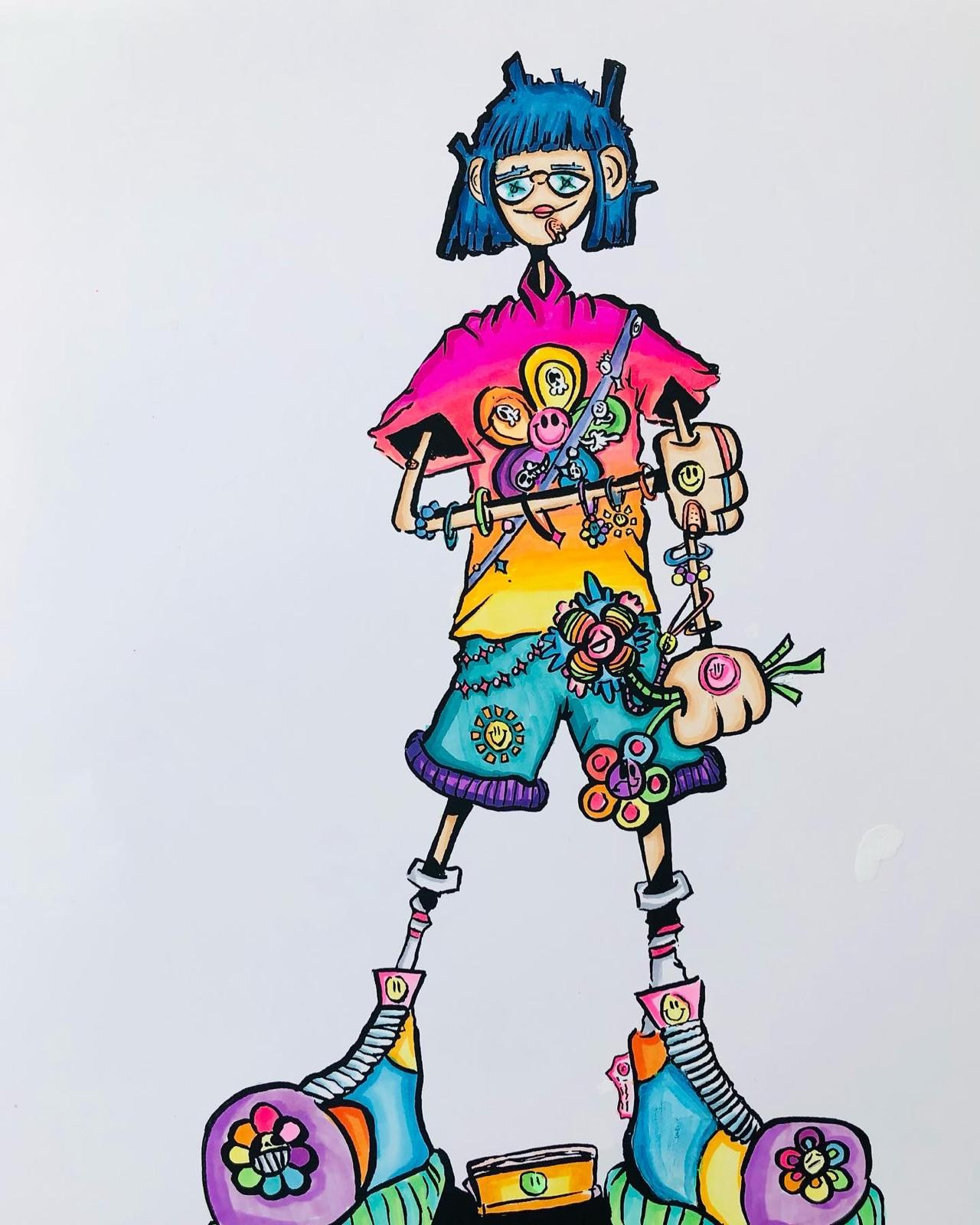 Arthur Fujita's art, which will be animated for 'Invisible Differences', a short film for Talos Foundation, directed by Joanna Bowers, telling the story of neurodivergent lives in Hong Kong