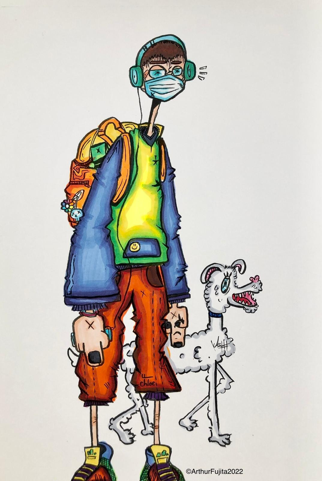 Arthur Fujita's art, which will be animated for 'Invisible Differences', a short film for Talos Foundation, directed by Joanna Bowers, telling the story of neurodivergent lives in Hong Kong