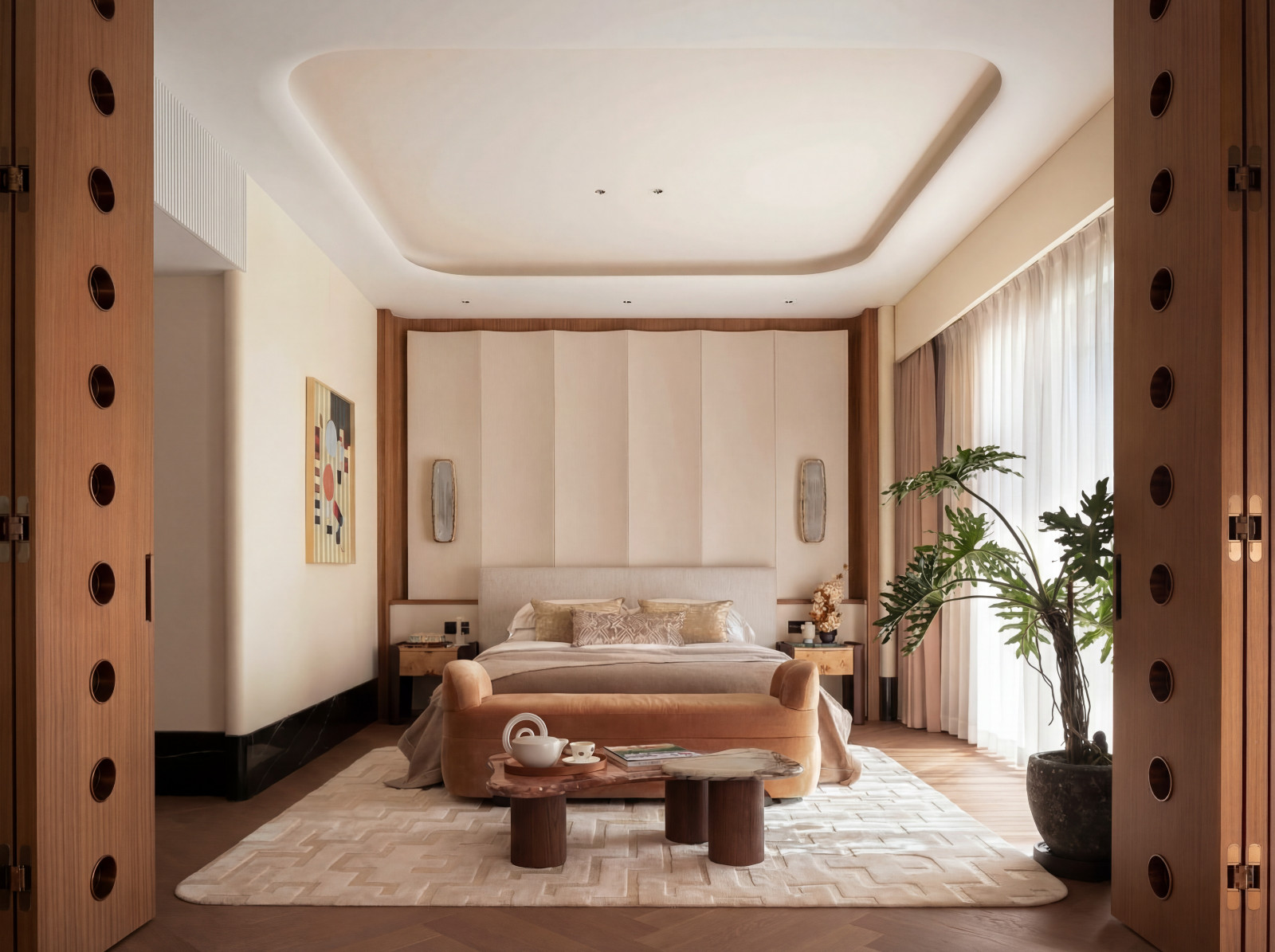 The principal bedroom in Cabin Residence. (Photo: courtesy of NC Design + Architecture)