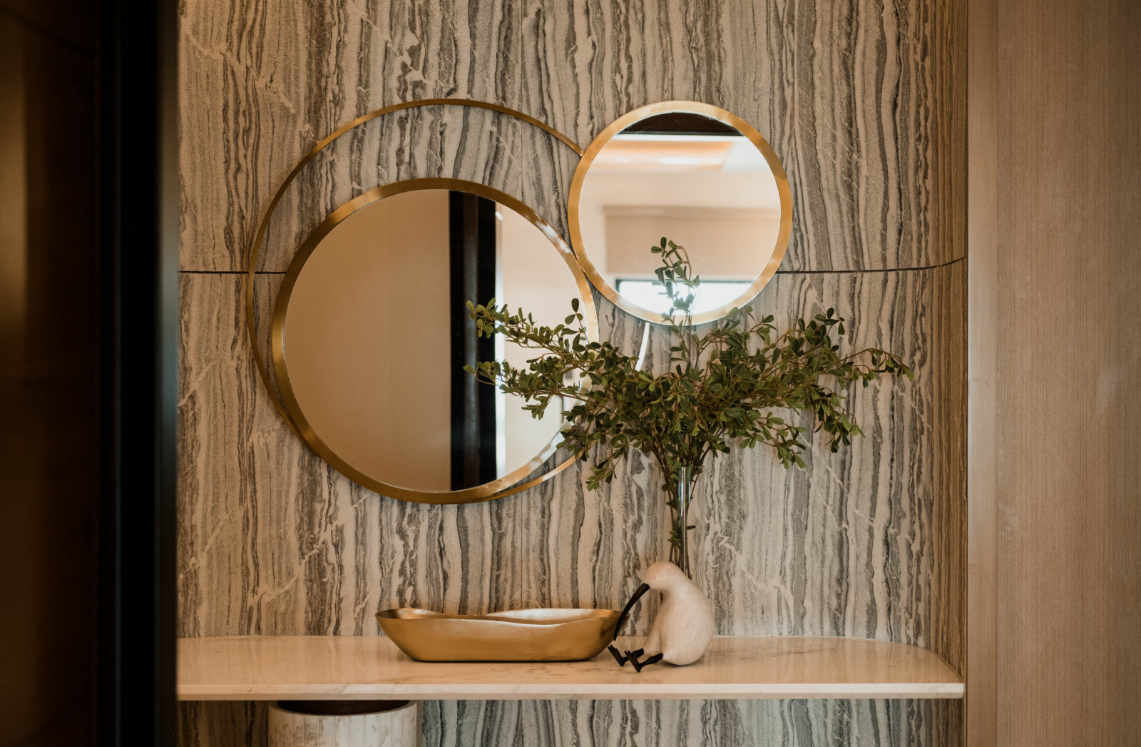 The powder room in a multigenerational family home in Estancia, Iloilo designed by Isabella Robles-Go of Living Innovations Design Unlimited