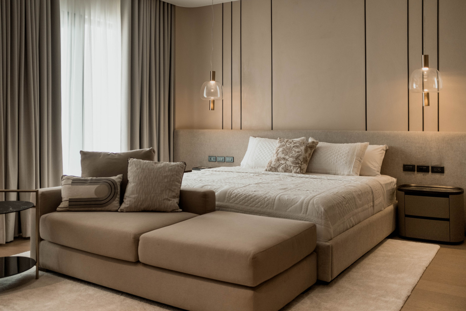 The bedroom in a multigenerational family home in Estancia, Iloilo designed by Isabella Robles-Go of Living Innovations Design Unlimited