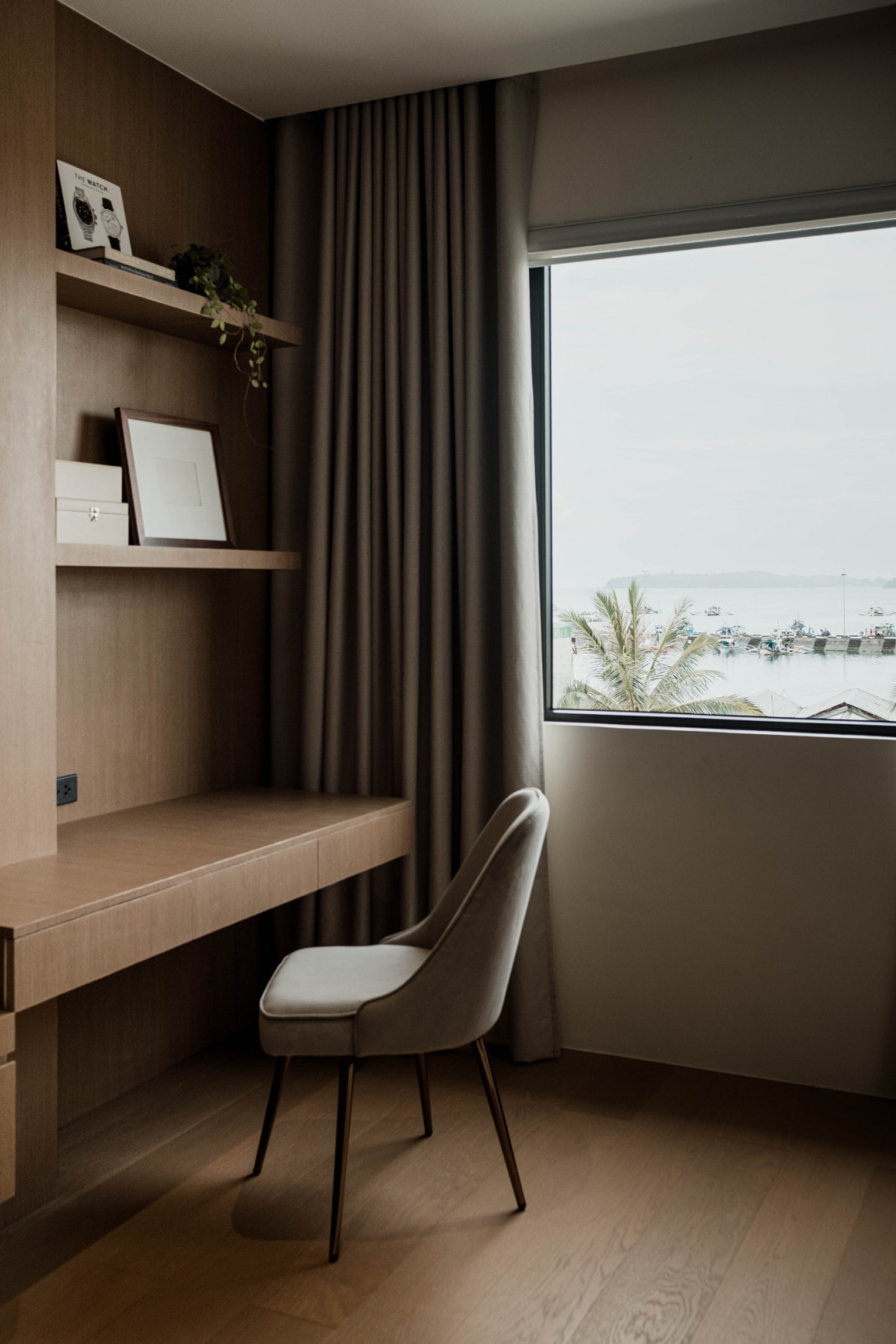 The study area in a private bedroom of a multigenerational family home in Estancia, Iloilo designed by Isabella Robles-Go of Living Innovations Design Unlimited