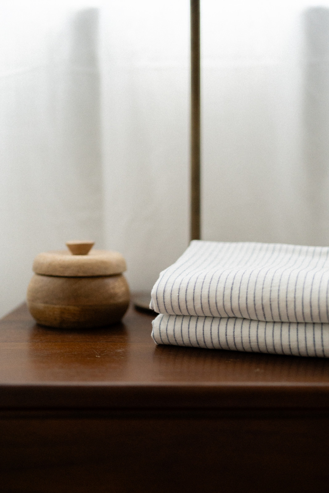 Annette offers premium bedding in chic striped linen