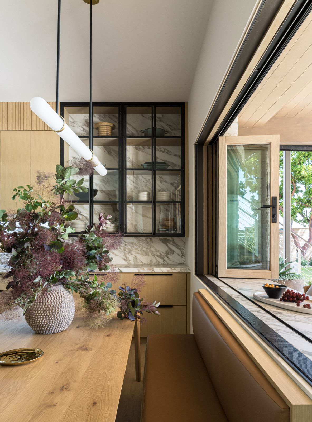 The kitchen of a family home designed by Kimberly Oxford Interiors in Santa Rosa, California