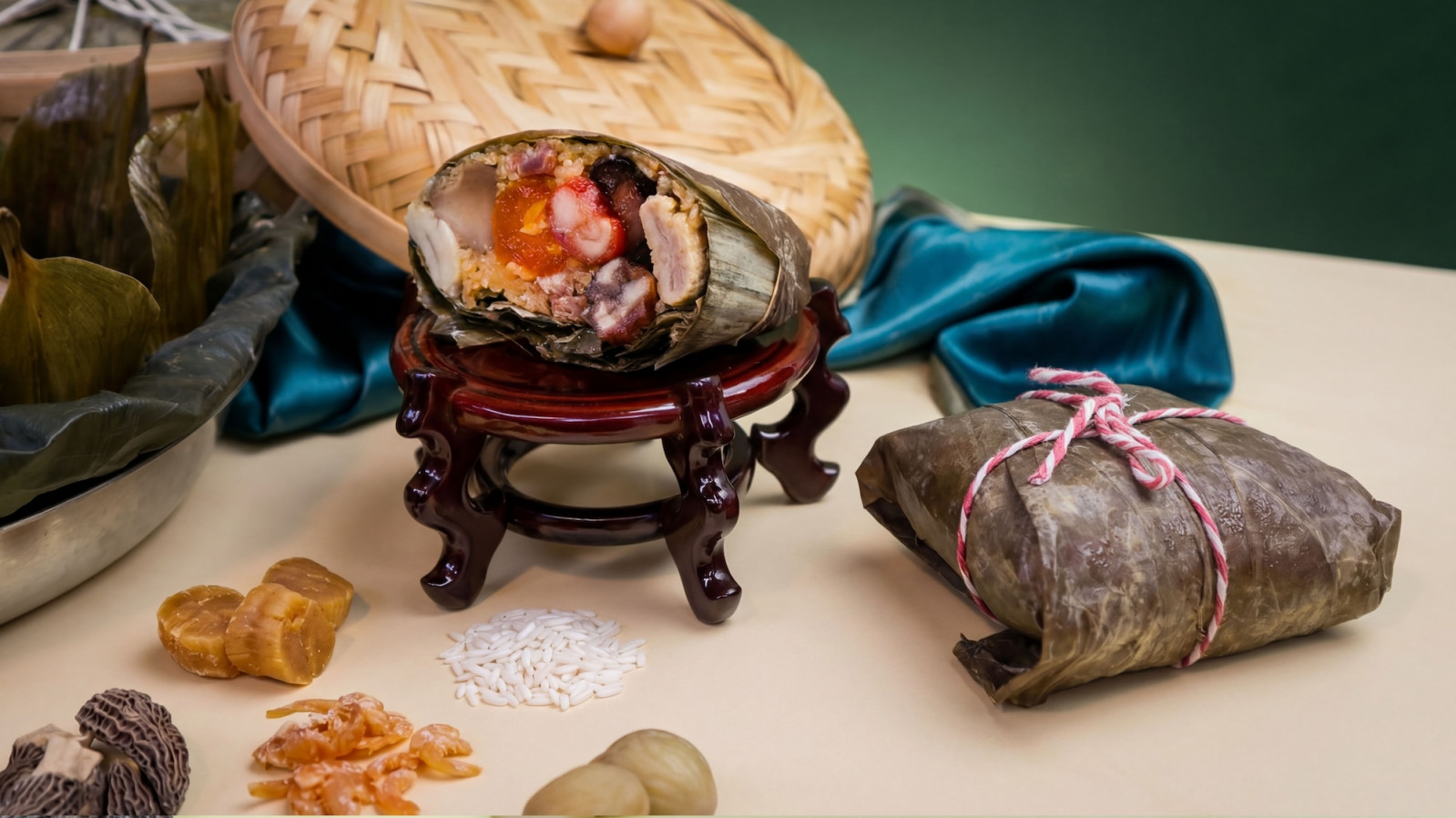 Goodwood Park Hotel’s preserved Chinese sausages and waxed meat rice dumpling