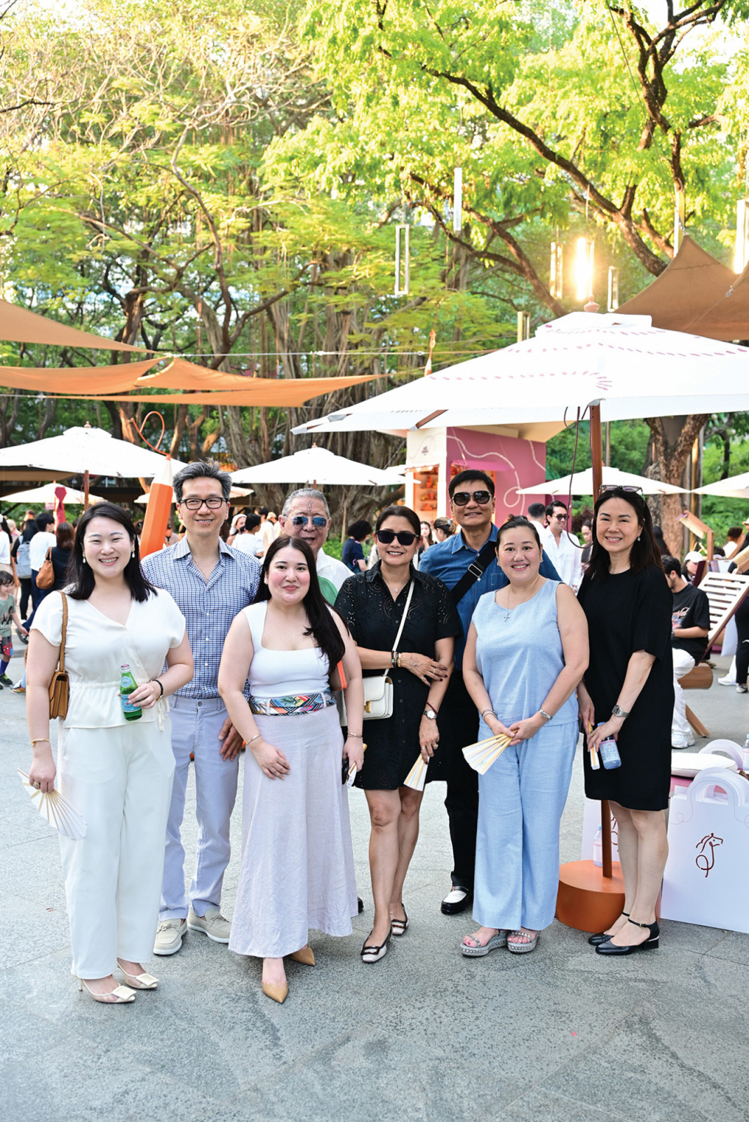 Cassandra and Bryan Yap, Bettina De Los Santos, Mario Katigbak, Frannie Abad, Dr Earl Chua, Stephanie Chung and Christine Yap at the Hermès, 'Drawn to Craft' event