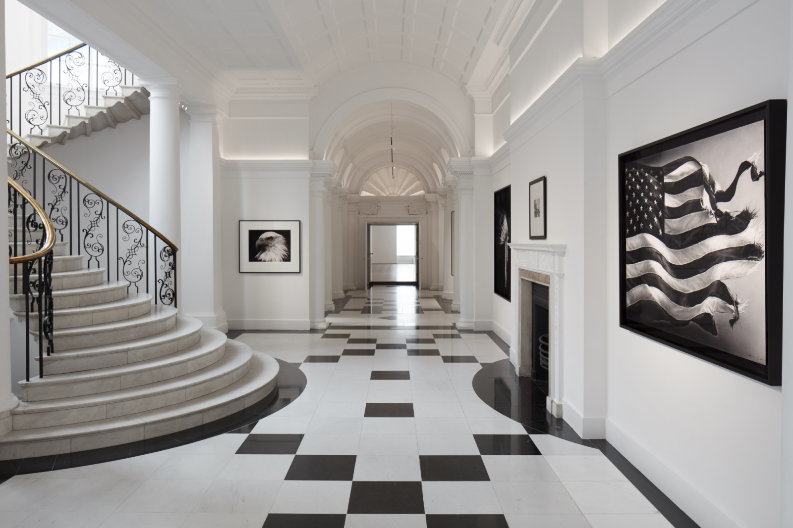 A view of the foyer in Ely House, Thaddeus Ropac’s London home