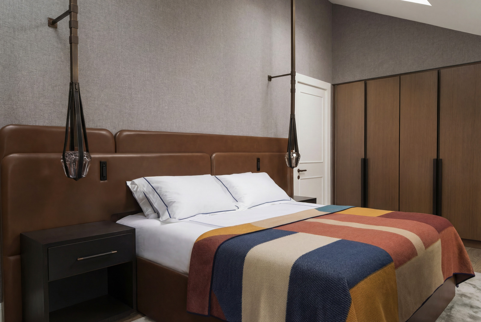 The bedroom in a London family apartment by Bergman Design House