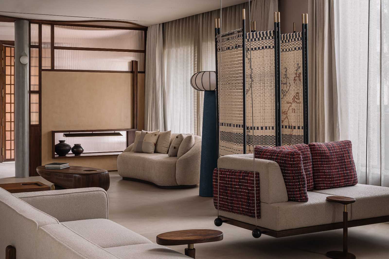 A seamless flow in a family home in Navsari, India designed by Veeram Shah of Design Ni Dukaan