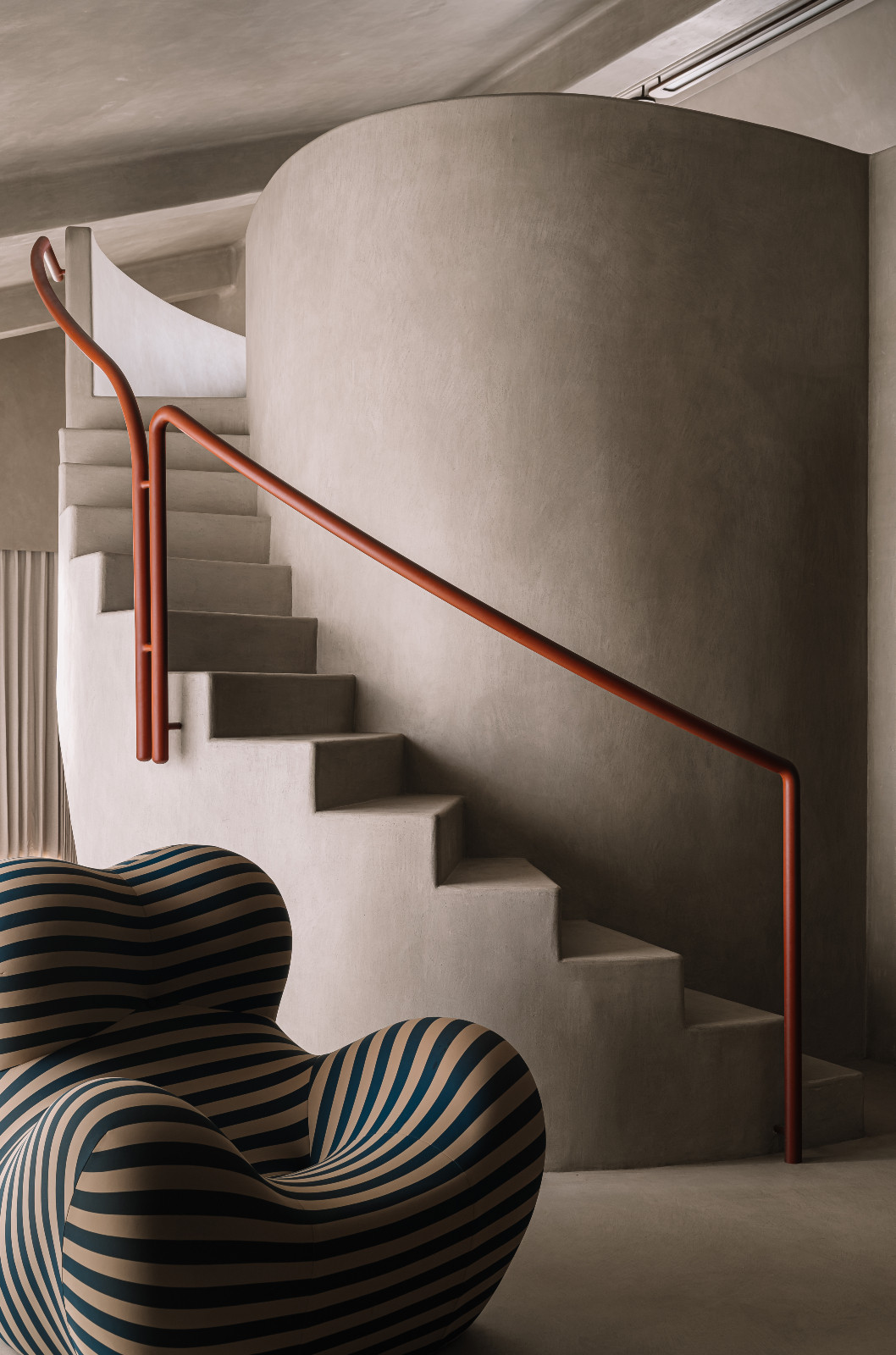 An emphasis on materiality and architectural forms in a Navsari, India family home designed by Veeram Shah of Design Ni Dukaan