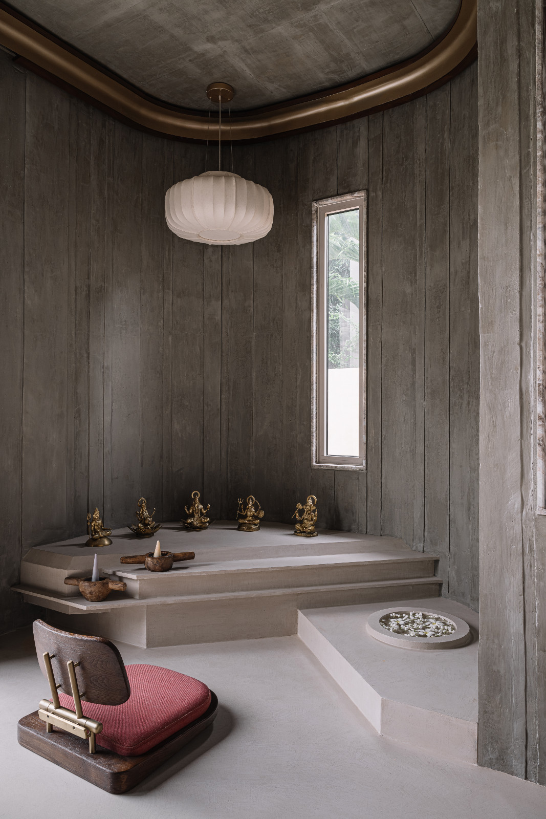 An emphasis on materiality and architectural forms in a Navsari, India family home designed by Veeram Shah of Design Ni Dukaan