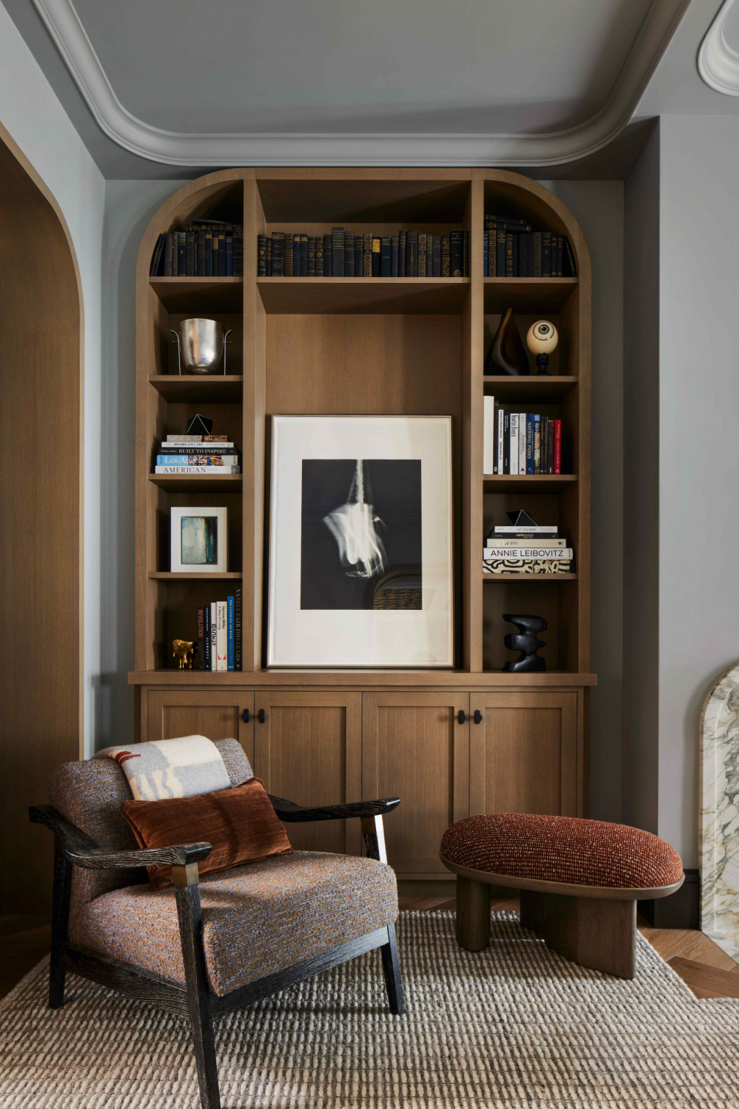 The arched motifs on the front façade translated into the interiors with a touch of whimsy