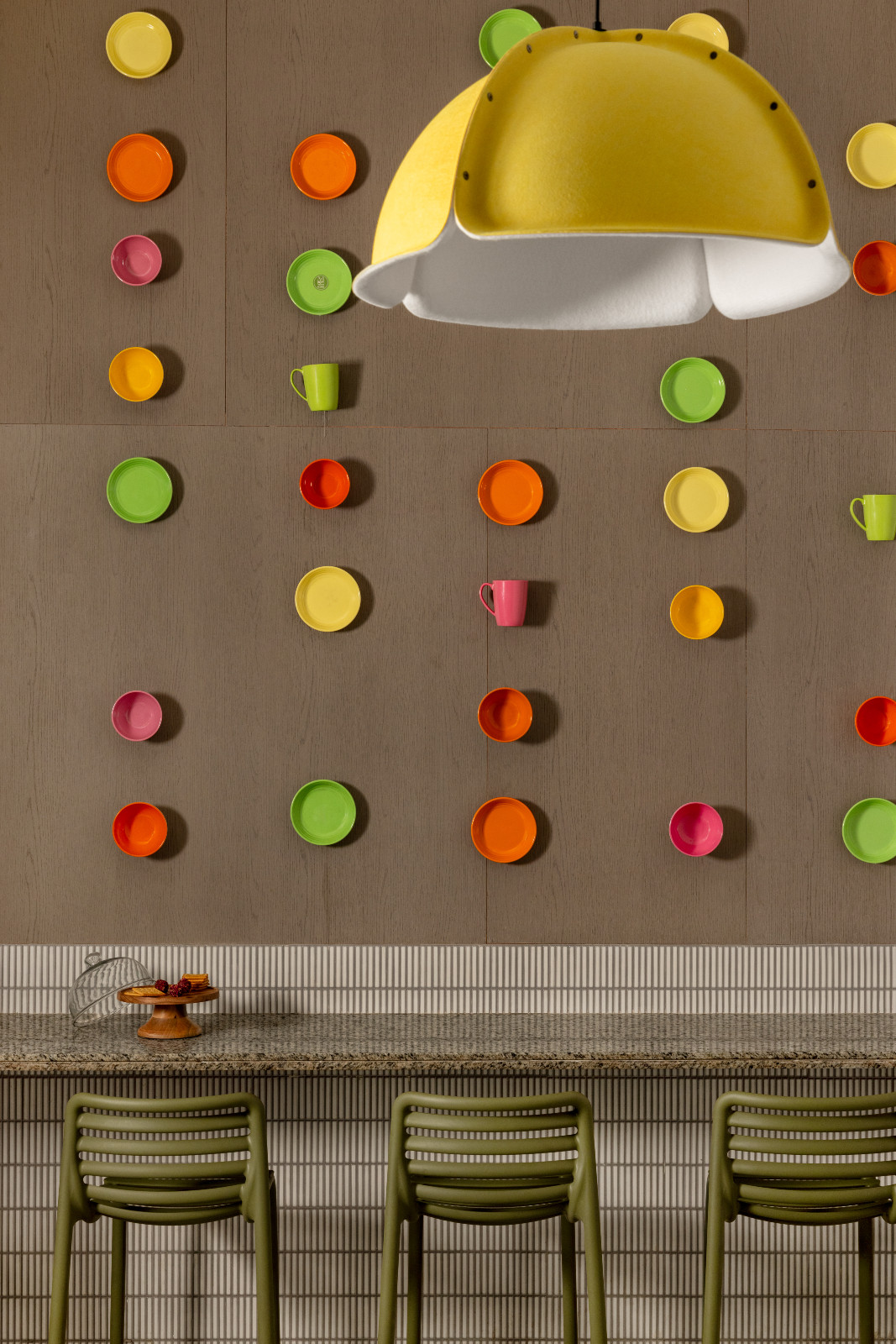 The playful colour scheme of Doreme workshop and showroom in Calcutta, India, created by Spaces and Design