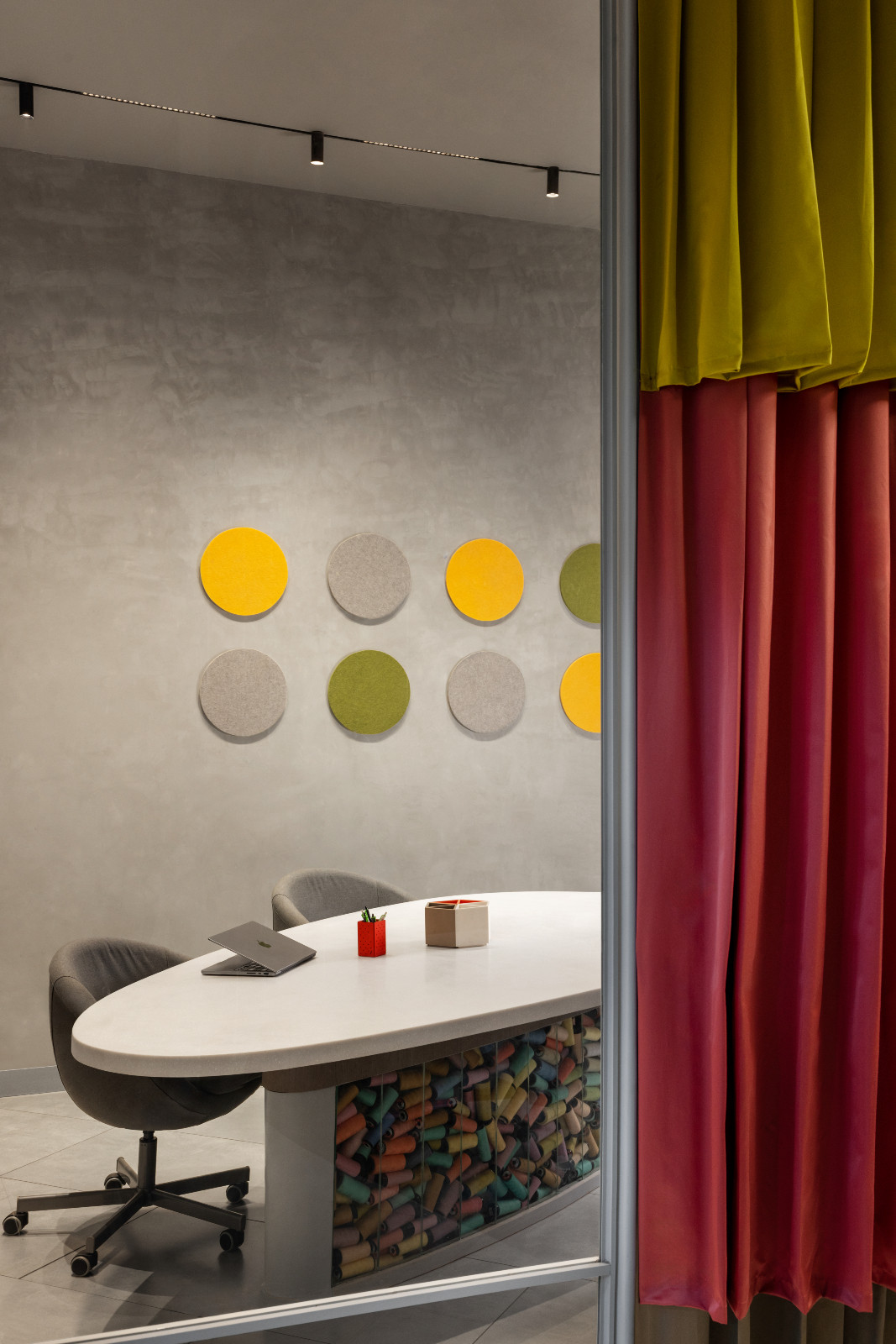 The playful colour scheme of Doreme workshop and showroom in Calcutta, India, created by Spaces and Design