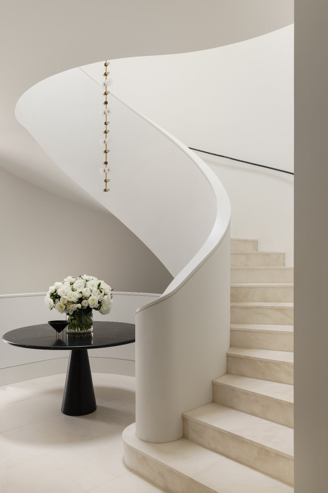 The landing and stairway of architect Paul Conrad's home in the suburbs of Melbourne, Australia