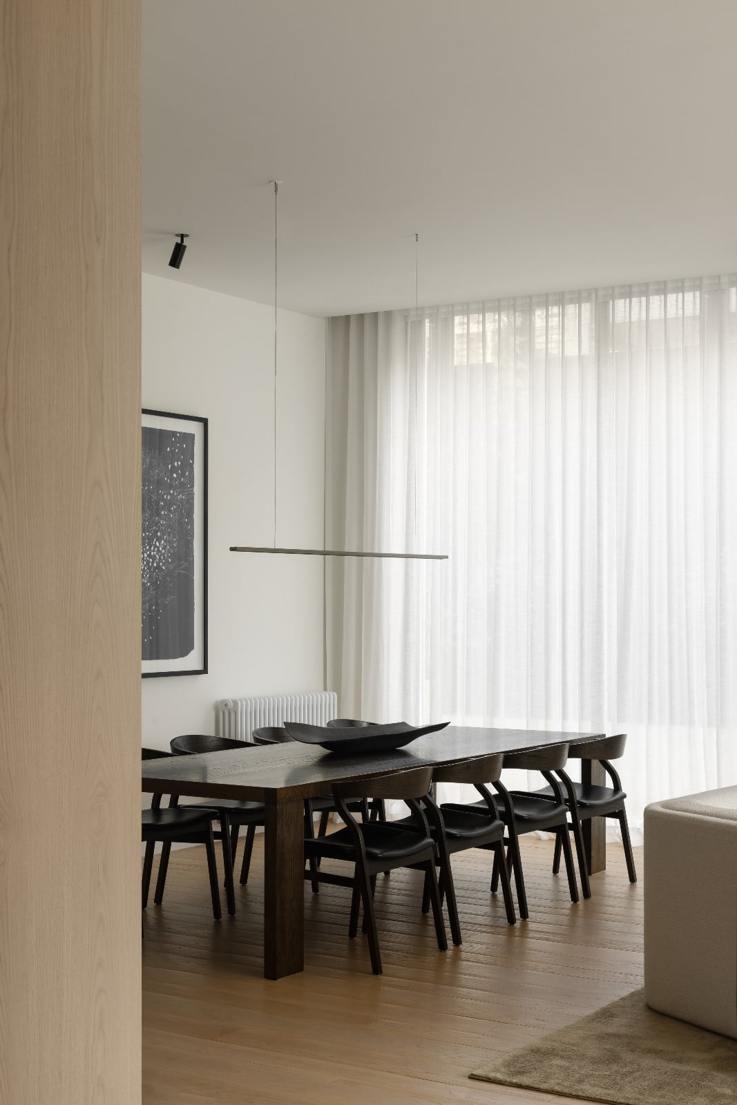 The dining room of architect Paul Conrad's home in the suburbs of Melbourne, Australia