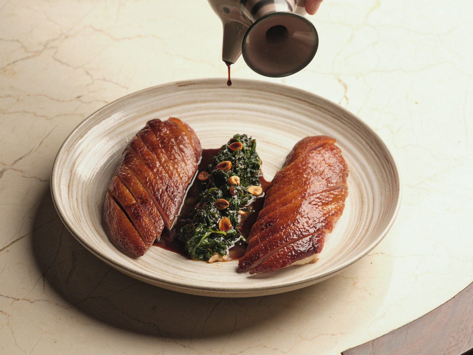 Santanera's signature dish, Dry Aged Duck