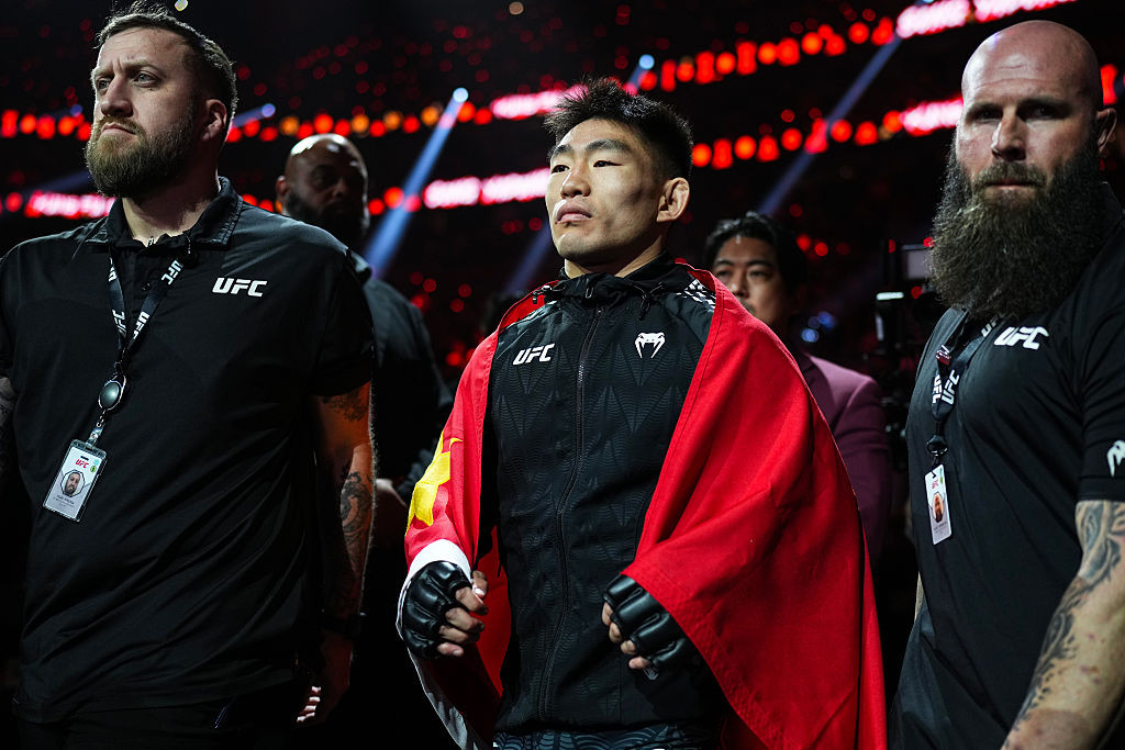 LAS VEGAS, NEVADA - JANUARY 24: Song Yadong of China prepares to face Sean O'Malley in a bantamweight bout during the UFC 324 event at T-Mobile Arena on January 24, 2026 in Las Vegas, Nevada. (Photo by Cooper Neill/Zuffa LLC)