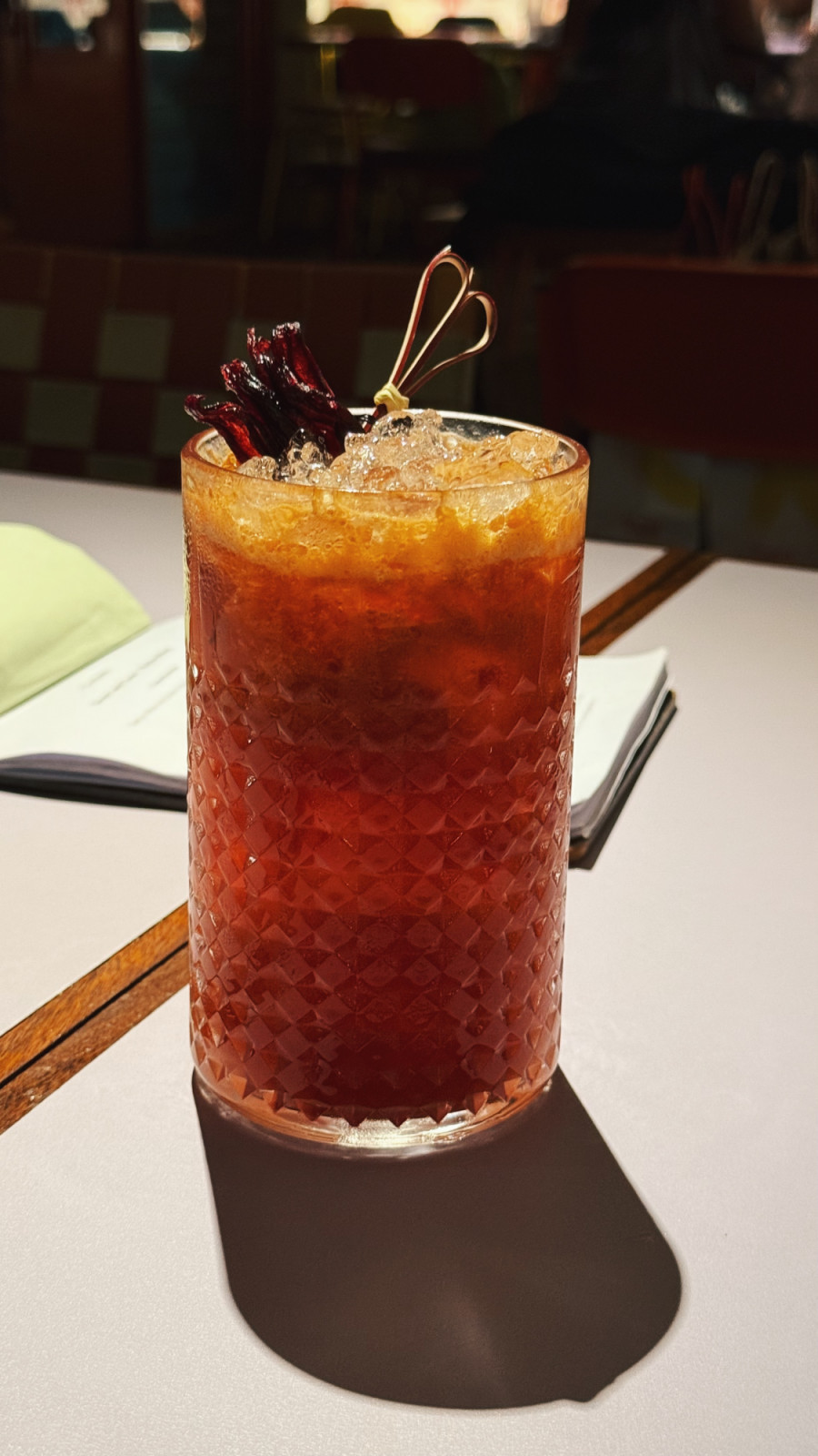 Thai tea-inspired cocktail at Charmgang Curry Shop