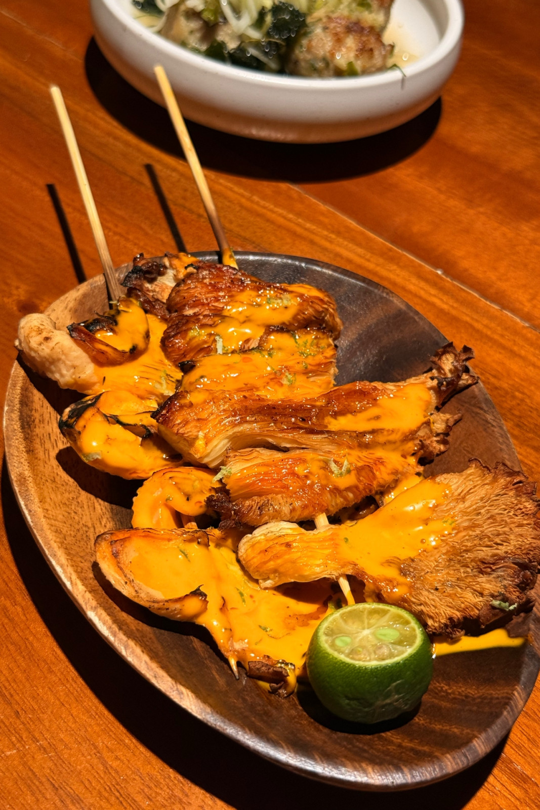 Crispy mushrooms with inasal emulson and dayap from Toma Toma