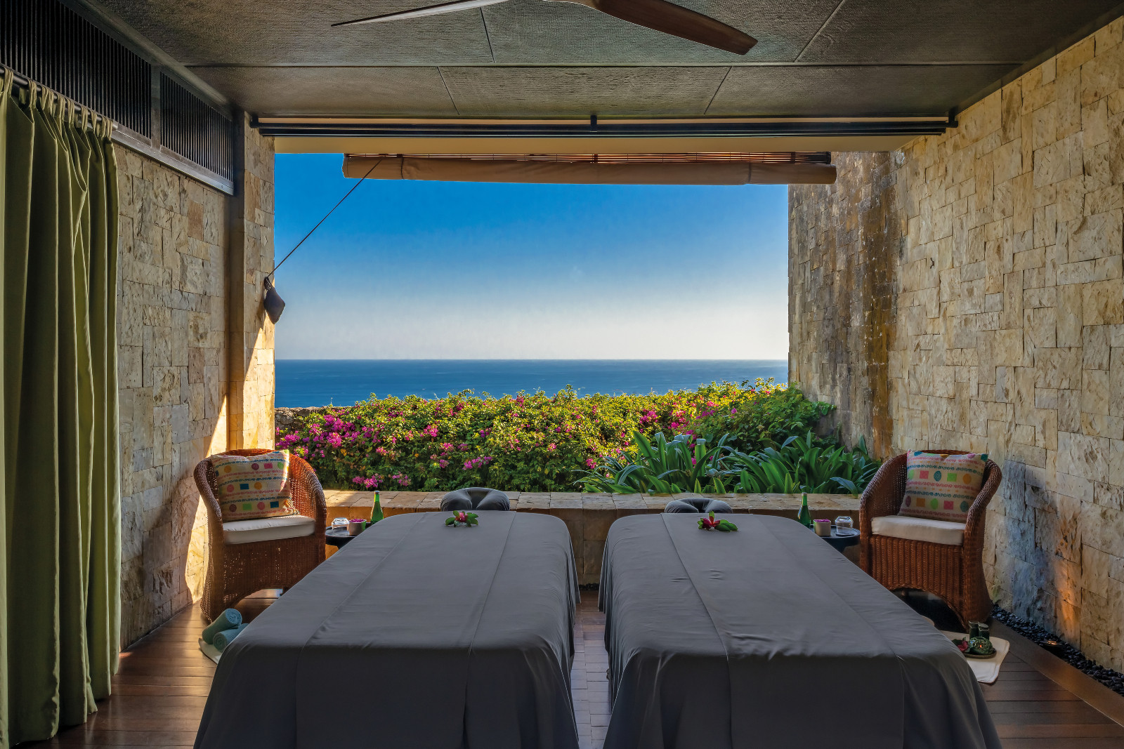 Treatment room with a view at The Bvlgari Spa