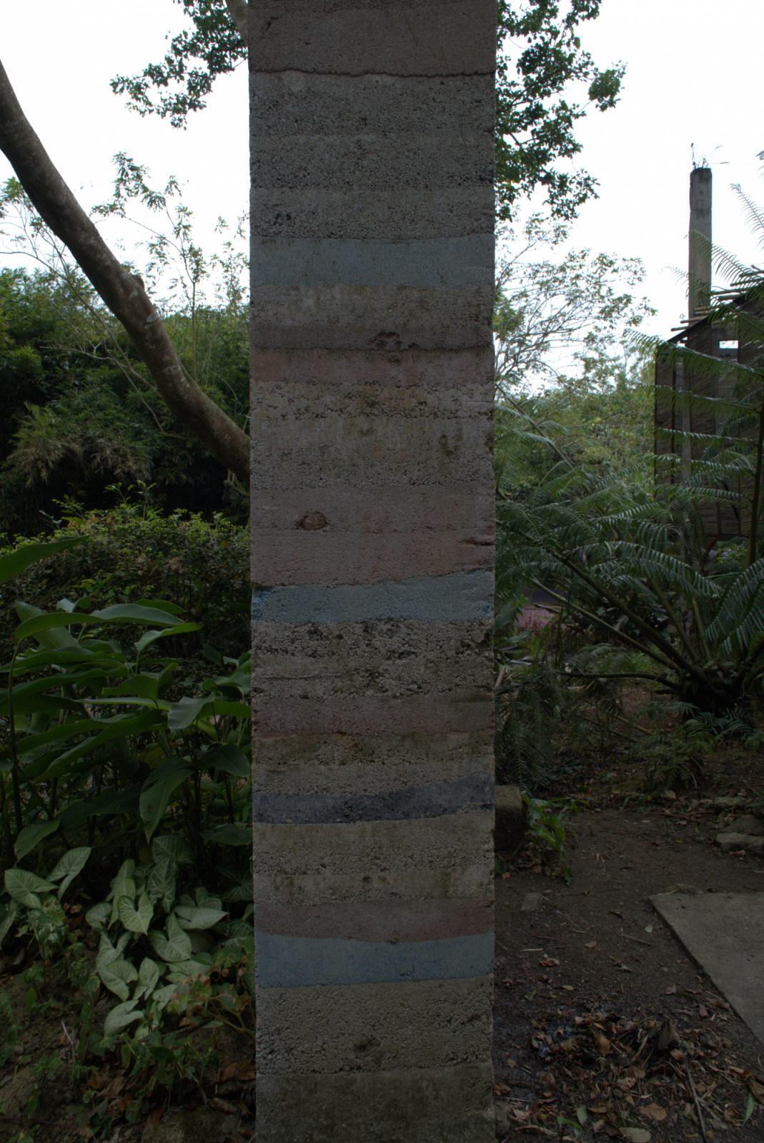 A rammed earth column