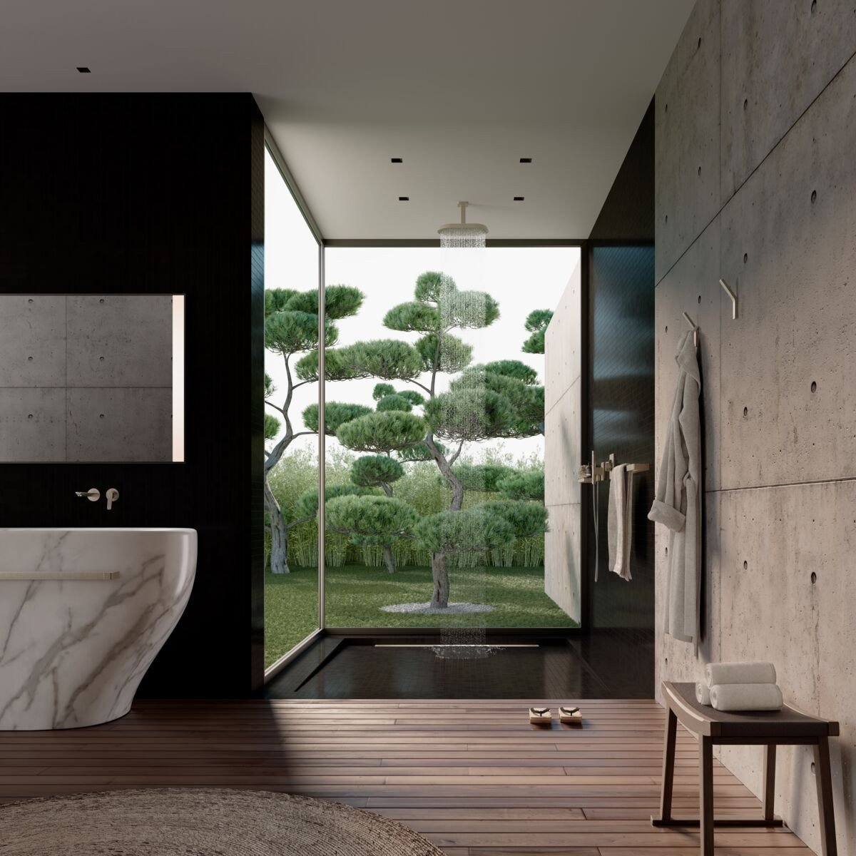 The Japanese bathroom vignette with the AXOR Citterio C collection