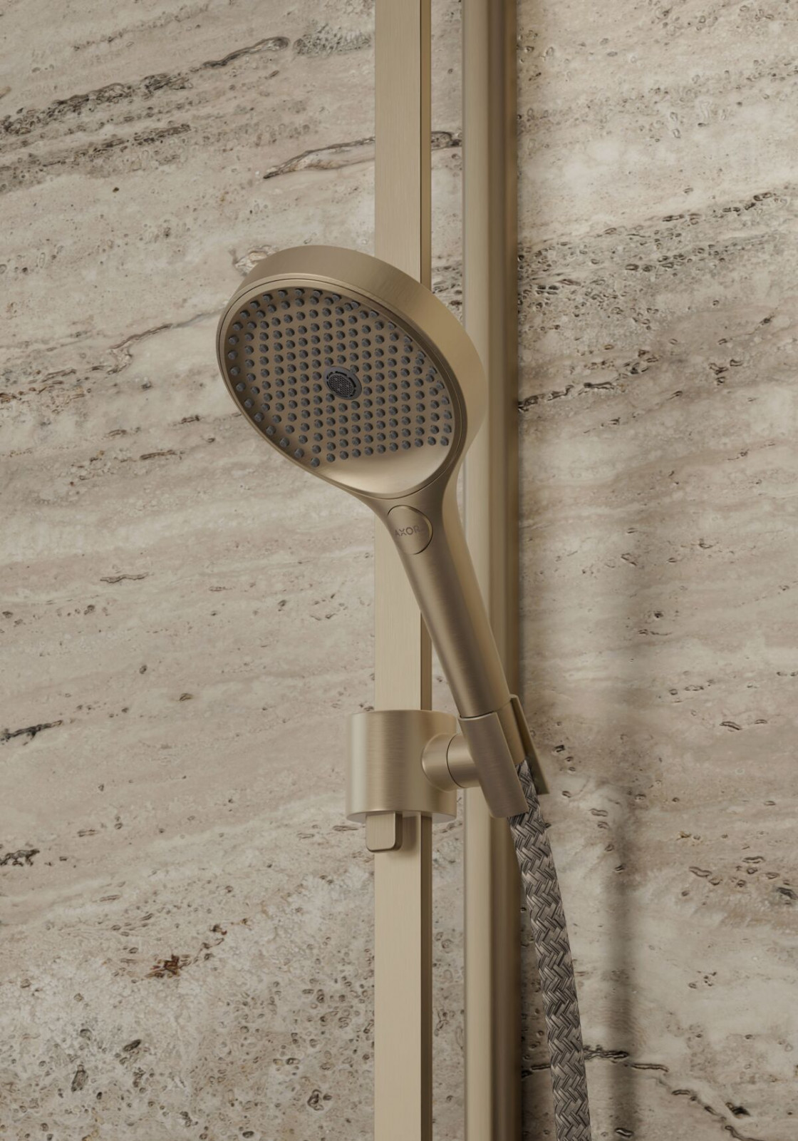 Details of the Italian bathroom vignette by Antonio Citterio with the EcoSmartAXOR ShowerSphere