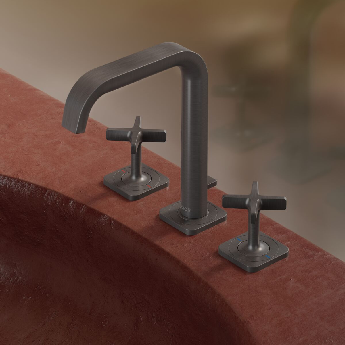 Details of the Western Cape of Africa bathroom vignette by Antonio Citterio with the EcoSmartAXOR ShowerSphere