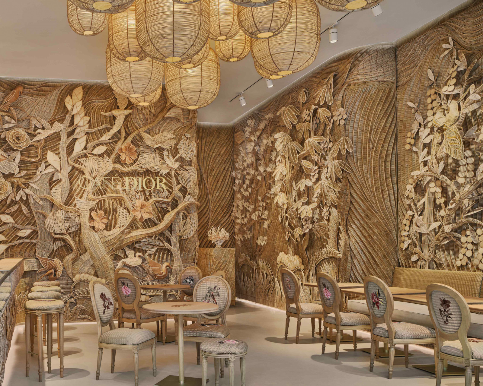 Café Dior at the Dior Gold House in Bangkok, designed by Aromdee