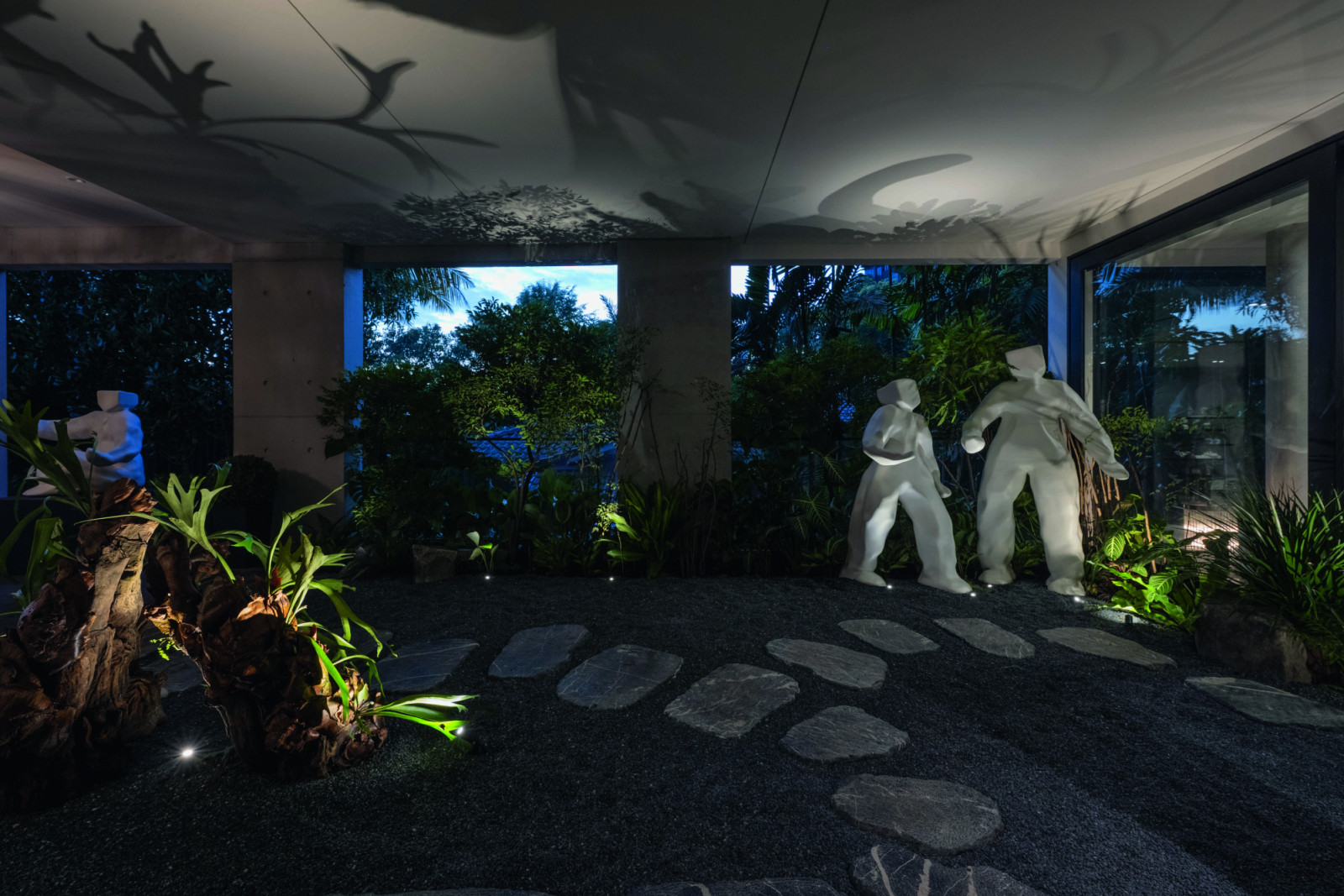 Daisy Boman’s Bo-men figures appear throughout the house, both indoors and out