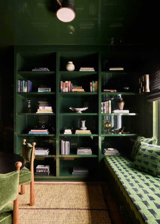 The library of a family home in Westport, Connecticut designed by The 1818 Collective