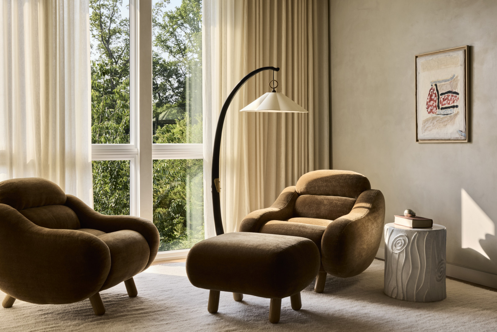 The lounge of a family home in Westport, Connecticut designed by The 1818 Collective