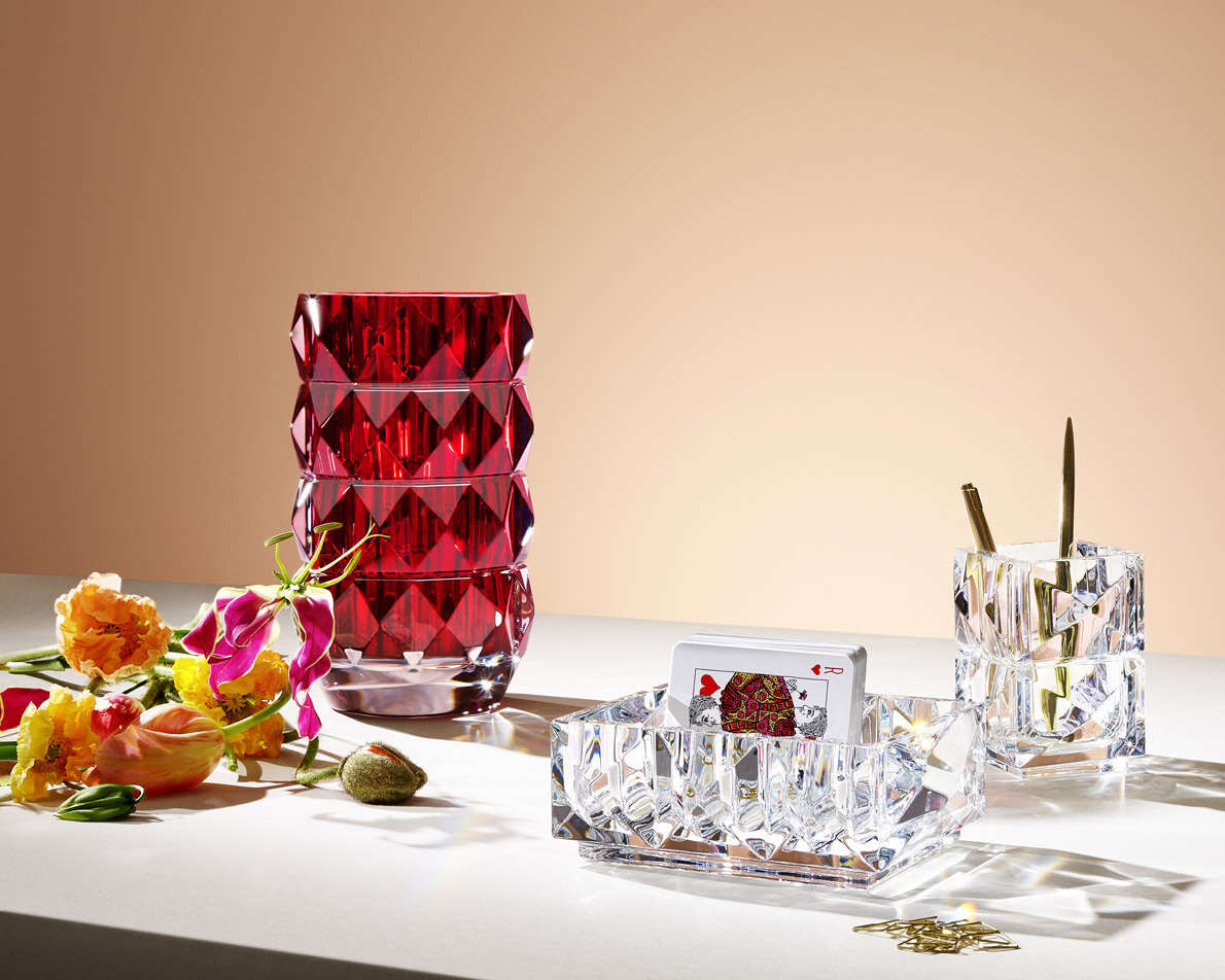The Baccarat Louxor collection includes a case, catch-all and pencil holder