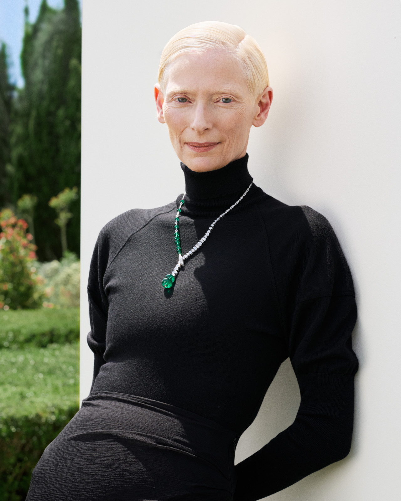 Tilda Swinton wearing the Cartier Le Choeur des Pierres High Jewellery collection (Photo: courtesy of Cartier)