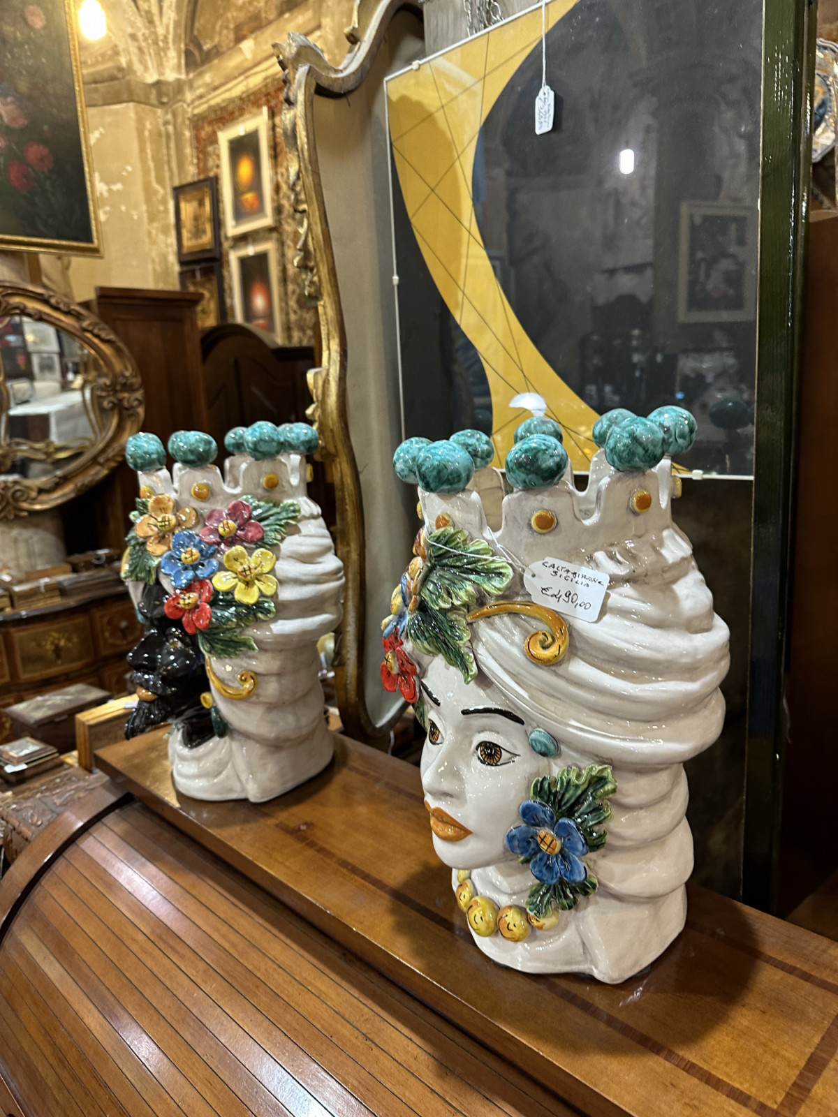 Sicilian Teste di Moro are among some of the pieces one can find at Galleria Imperiale Antichita