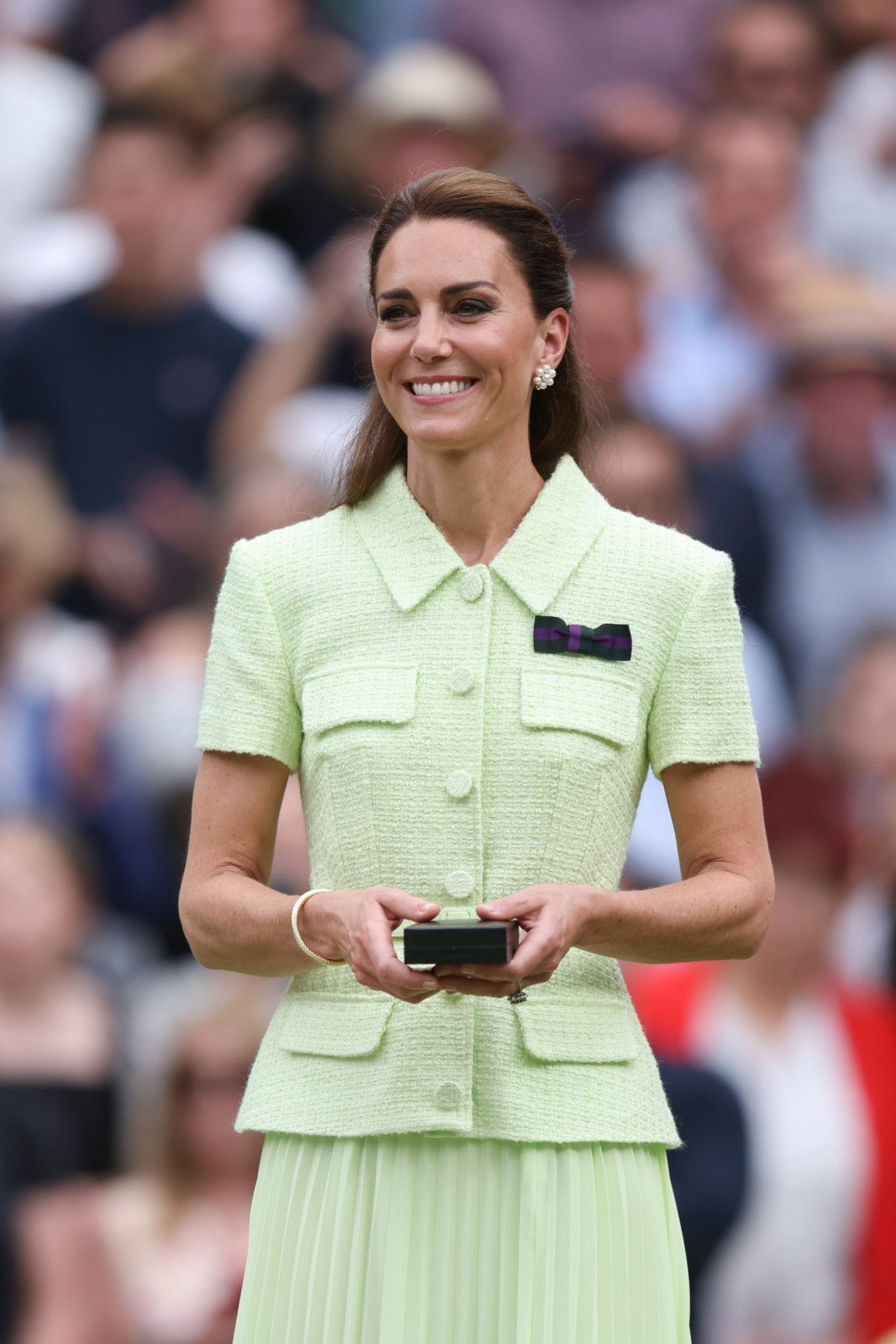 LONDON, ENGLAND - JULY 15: Kate Middleton during day thirteen of The Championships Wimbledon 2023 at All England Lawn Tennis and Croquet Club on July 15, 2023 in London, England. (Photo by Charlotte Wilson/Offside/Offside via Getty Images)