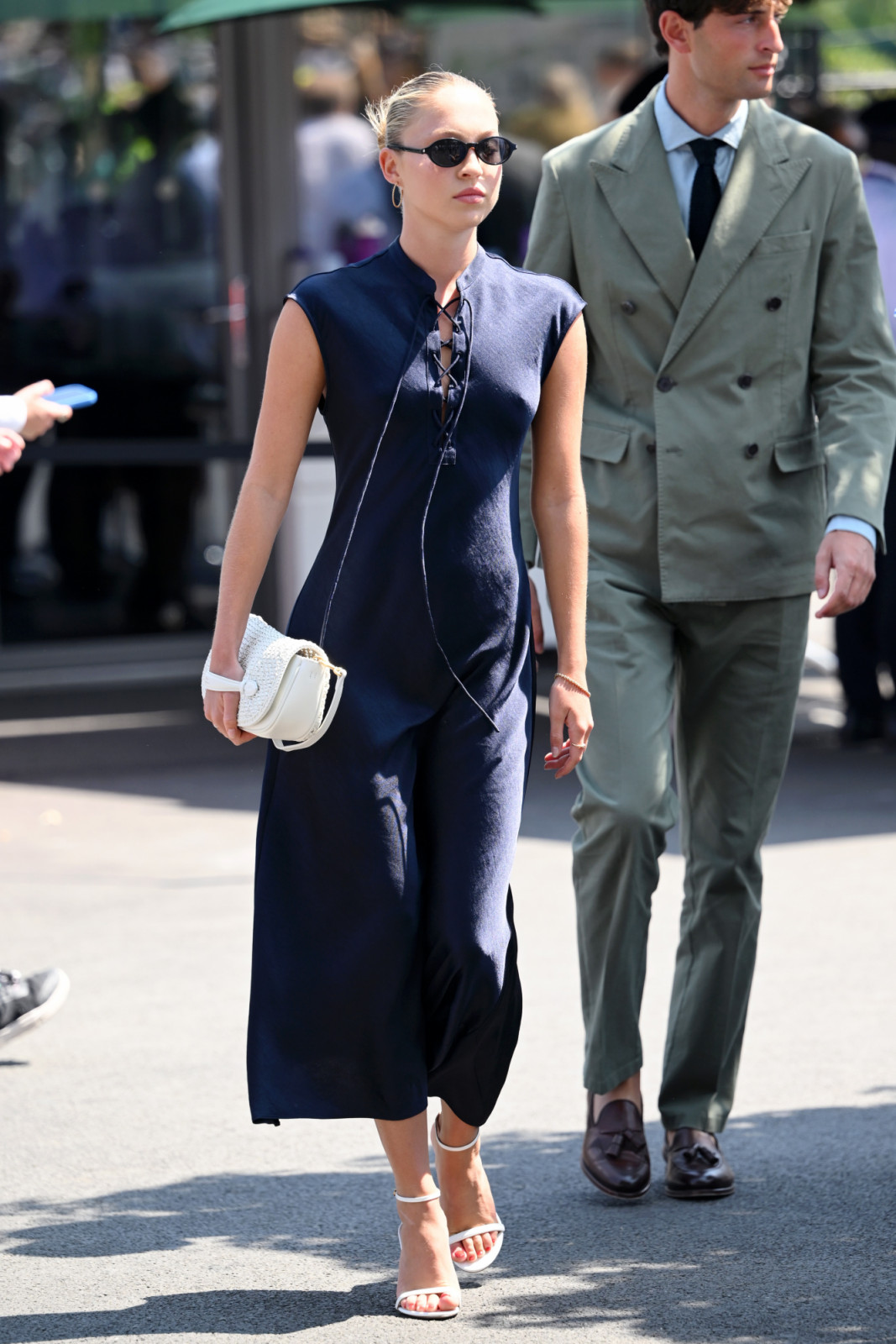 LONDON, ENGLAND - JULY 13: Lila Moss, wearing Ralph Lauren, attends day fourteen of the Wimbledon Tennis Championships at the All England Trennis and Croquet Club at on July 13, 2025 in London, England. (Photo by Karwai Tang/Getty Images for Ralph Lauren)